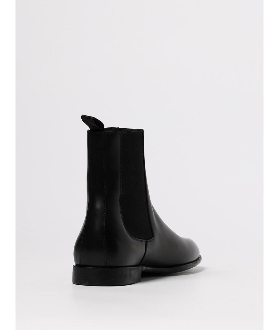 FERRAGAMO Черные кожаные высокие ботинки, фото 3