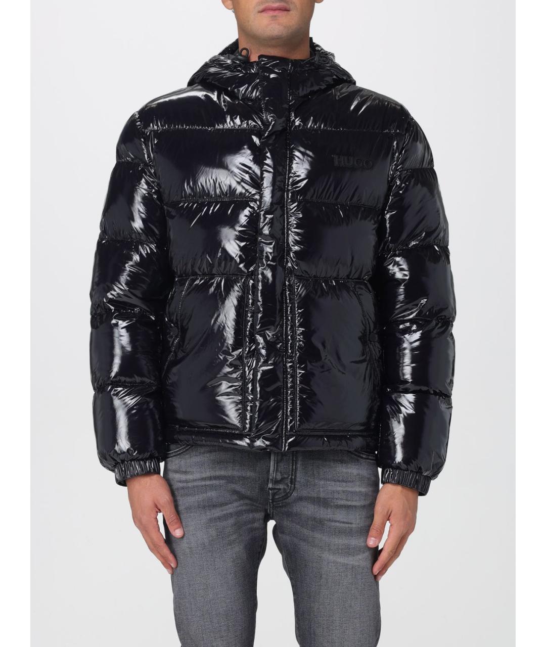 HUGO Черный полиамидовый пуховик, фото 5