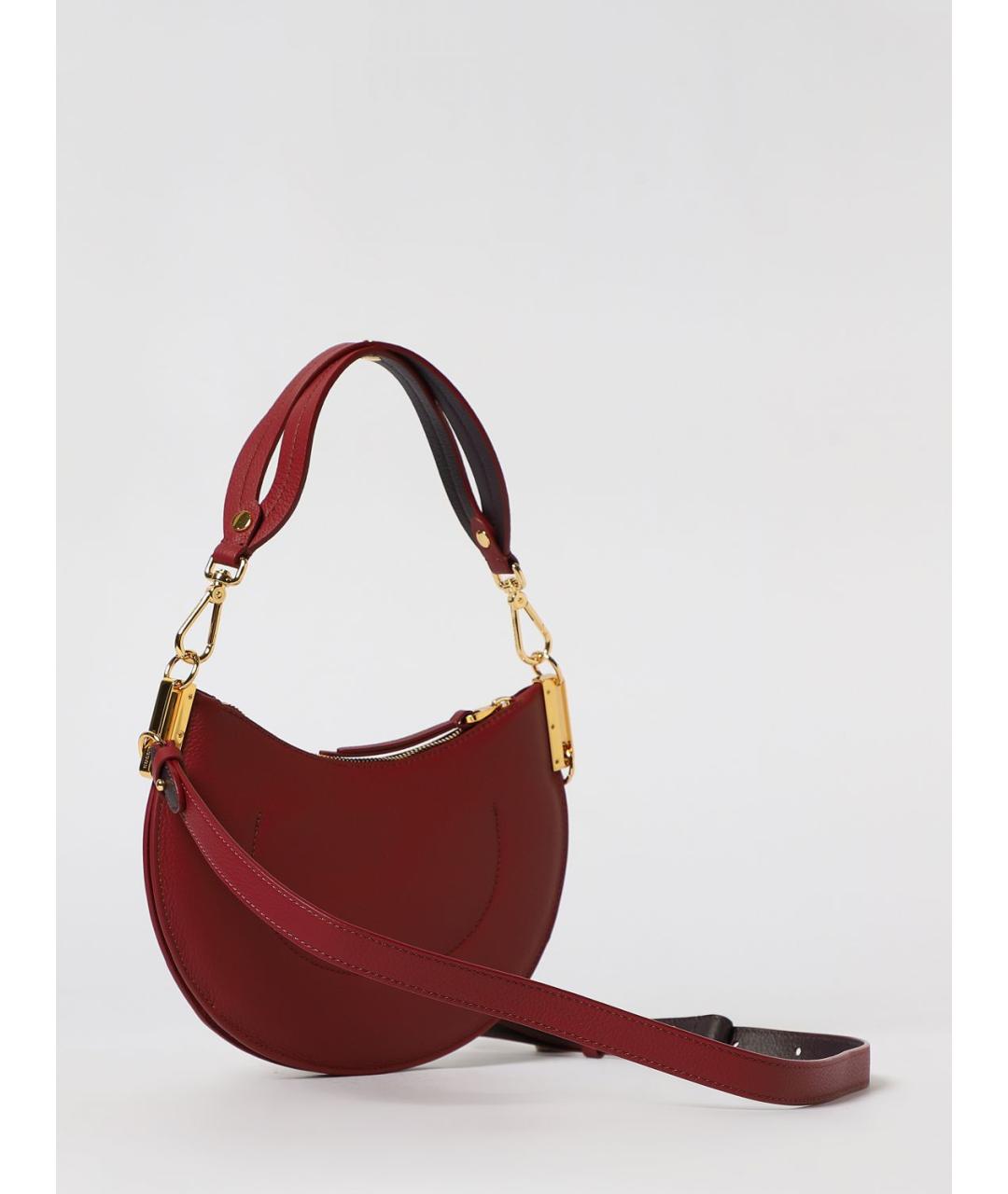 COCCINELLE Бордовая кожаная сумка через плечо, фото 2