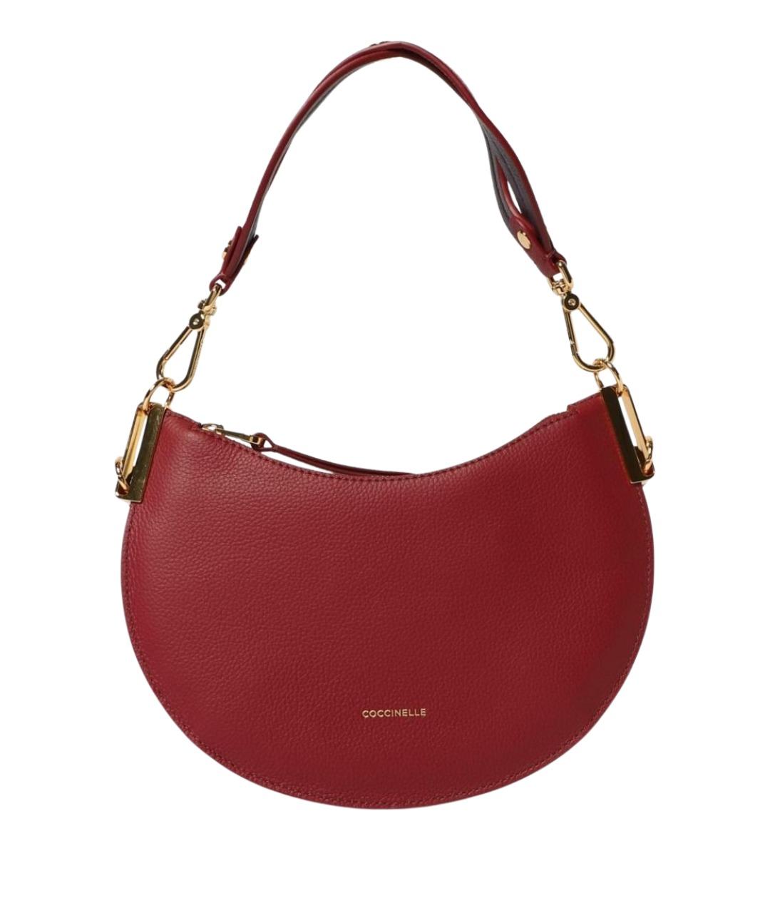 COCCINELLE Бордовая кожаная сумка через плечо, фото 1