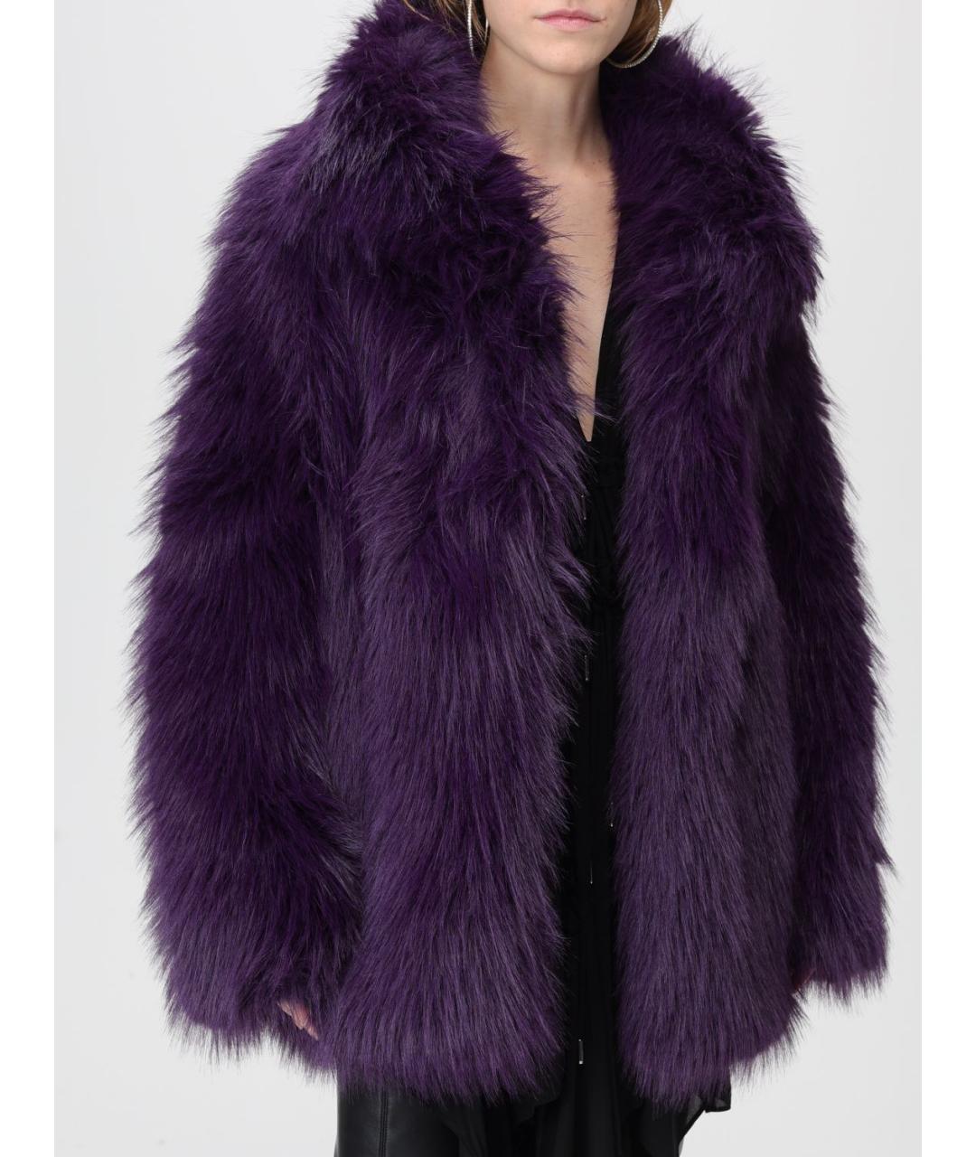 DSQUARED2 Фиолетовая полиэстеровая шуба, фото 6
