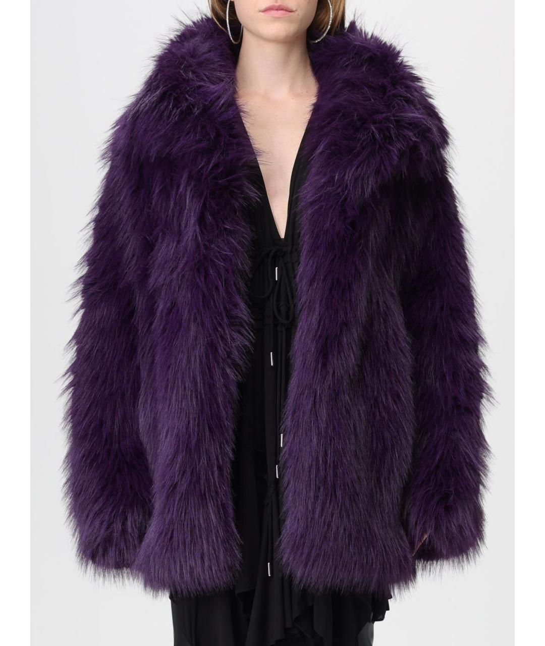 DSQUARED2 Фиолетовая полиэстеровая шуба, фото 2