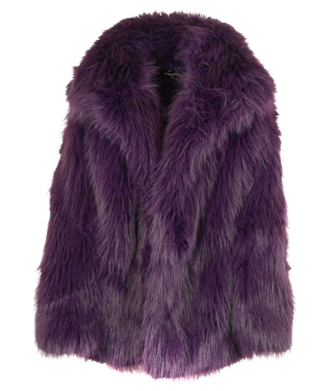 DSQUARED2 Фиолетовая полиэстеровая шуба, фото 1