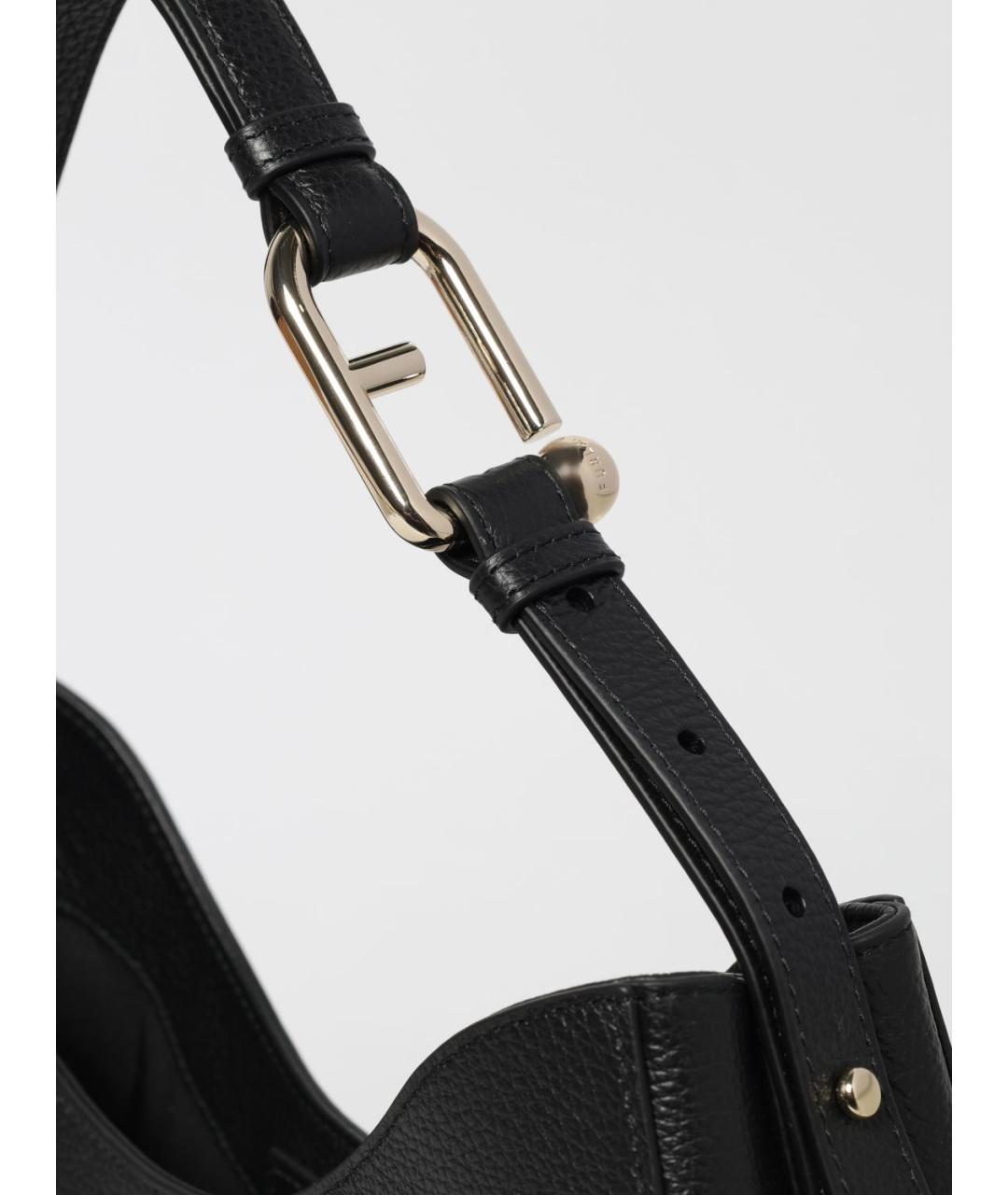 FURLA Черная кожаная сумка через плечо, фото 3