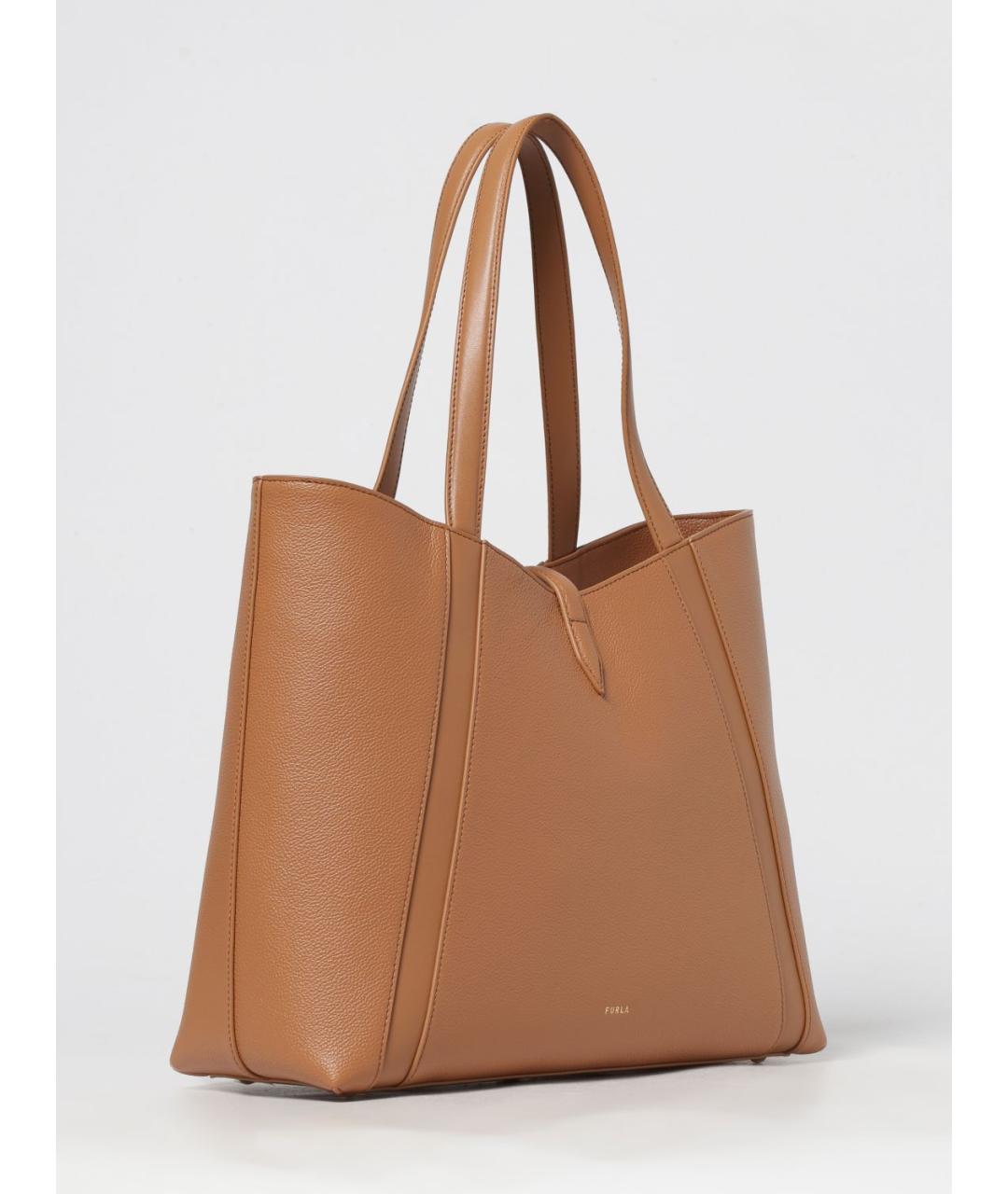 FURLA Коричневая кожаная сумка тоут, фото 2