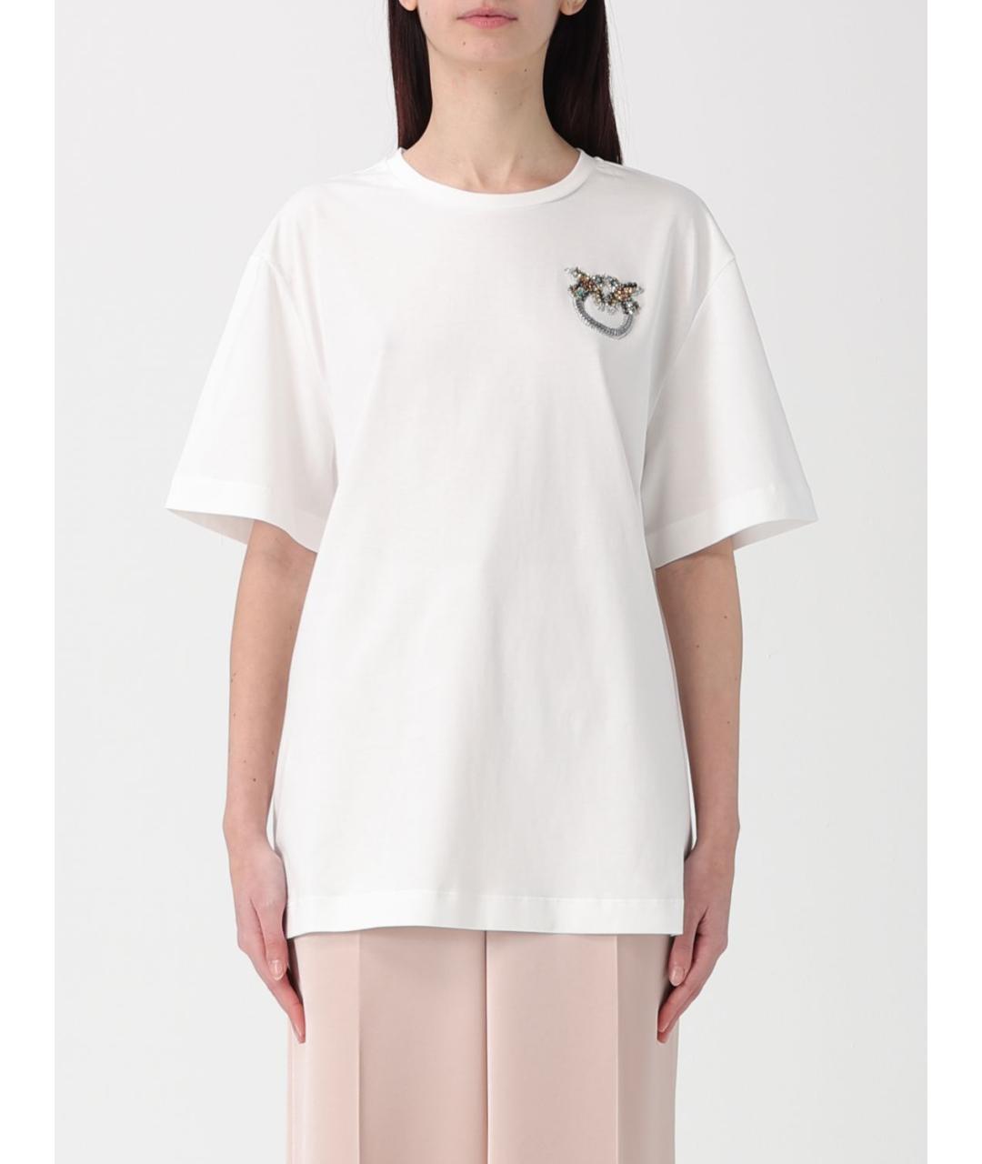 PINKO Белая хлопковая футболка, фото 2