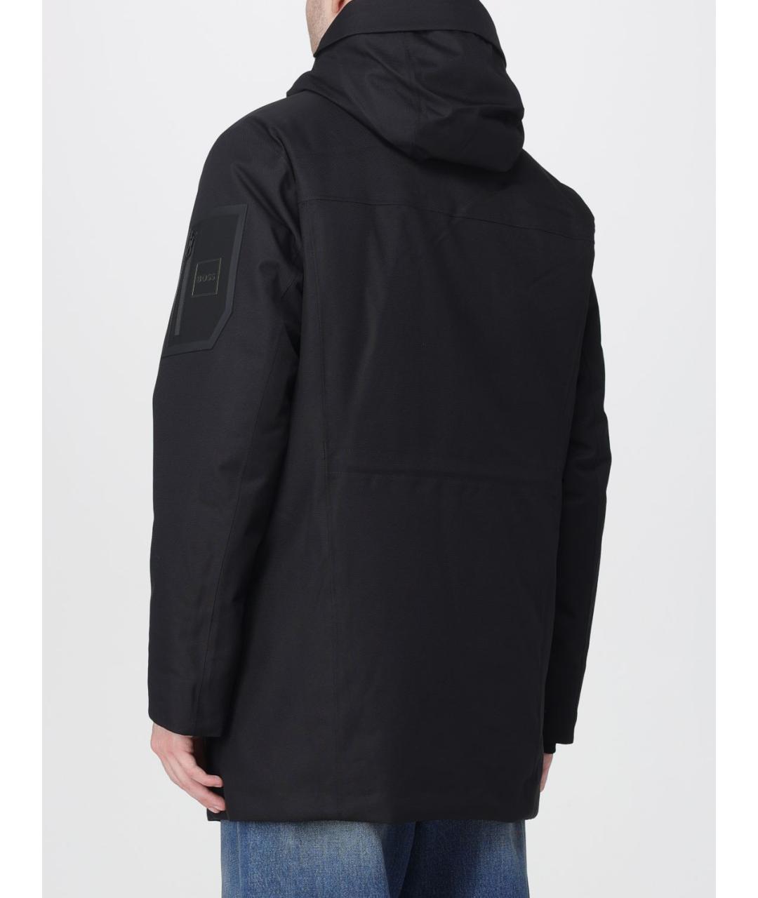 HUGO BOSS Черная полиэстеровая парка, фото 3