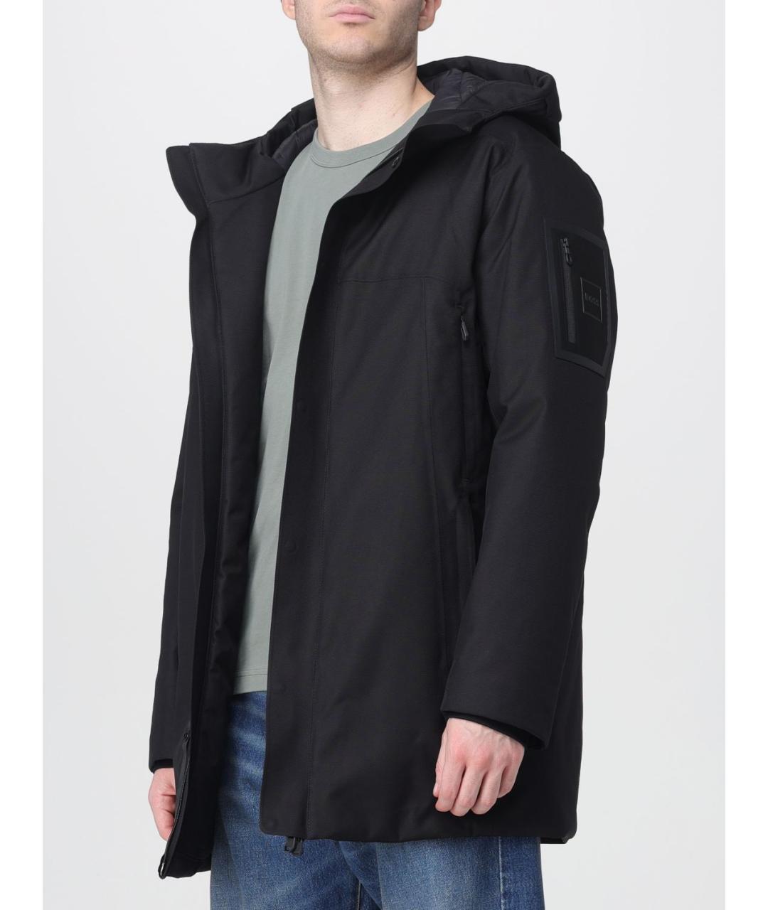 HUGO BOSS Черная полиэстеровая парка, фото 4