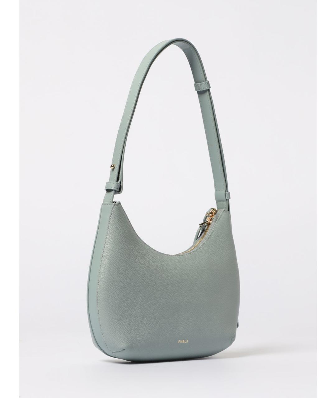 FURLA Голубая кожаная сумка через плечо, фото 2