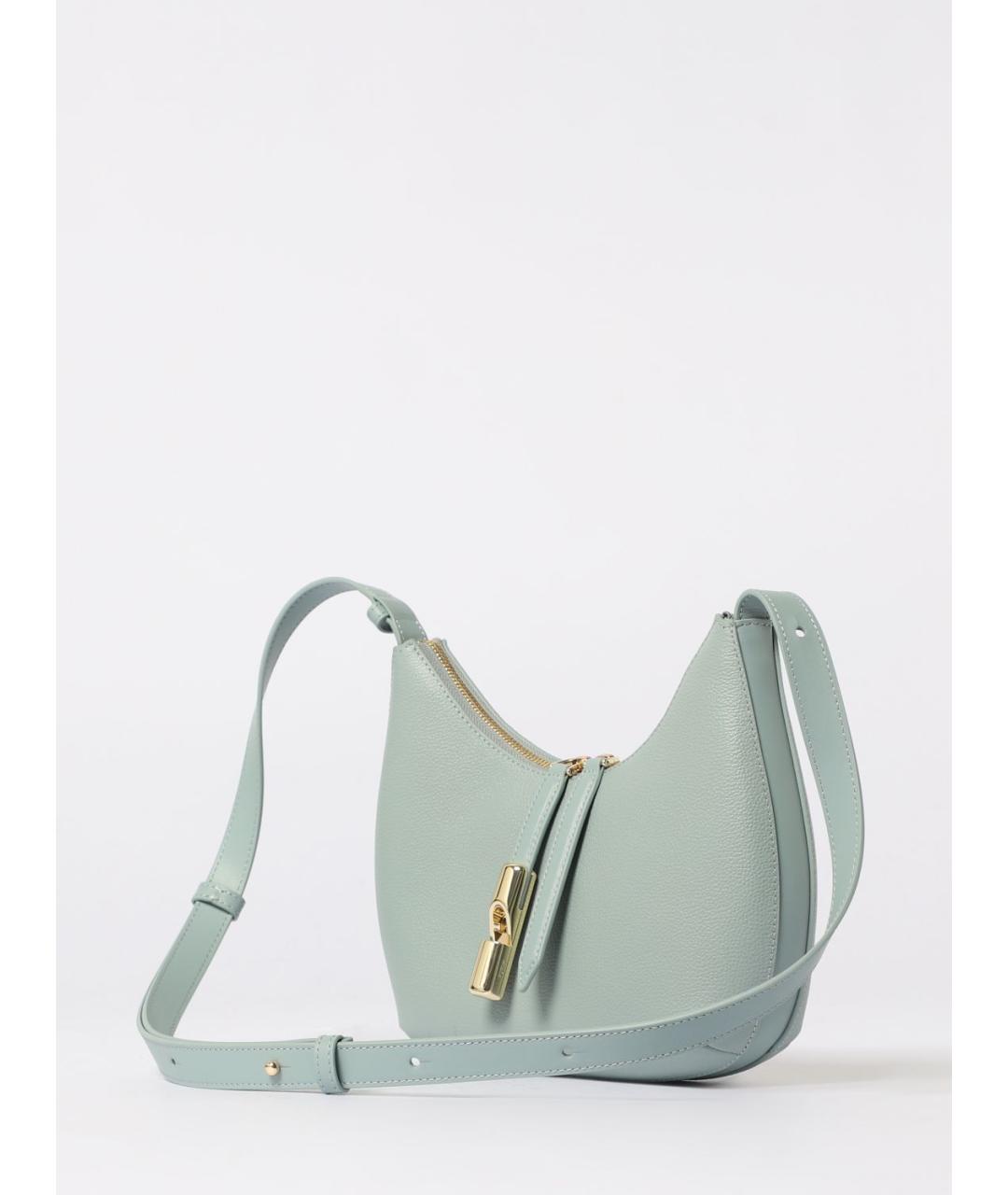 FURLA Голубая кожаная сумка через плечо, фото 3