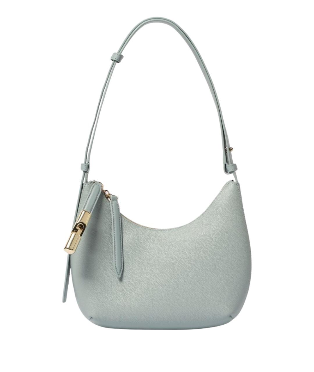 FURLA Голубая кожаная сумка через плечо, фото 1