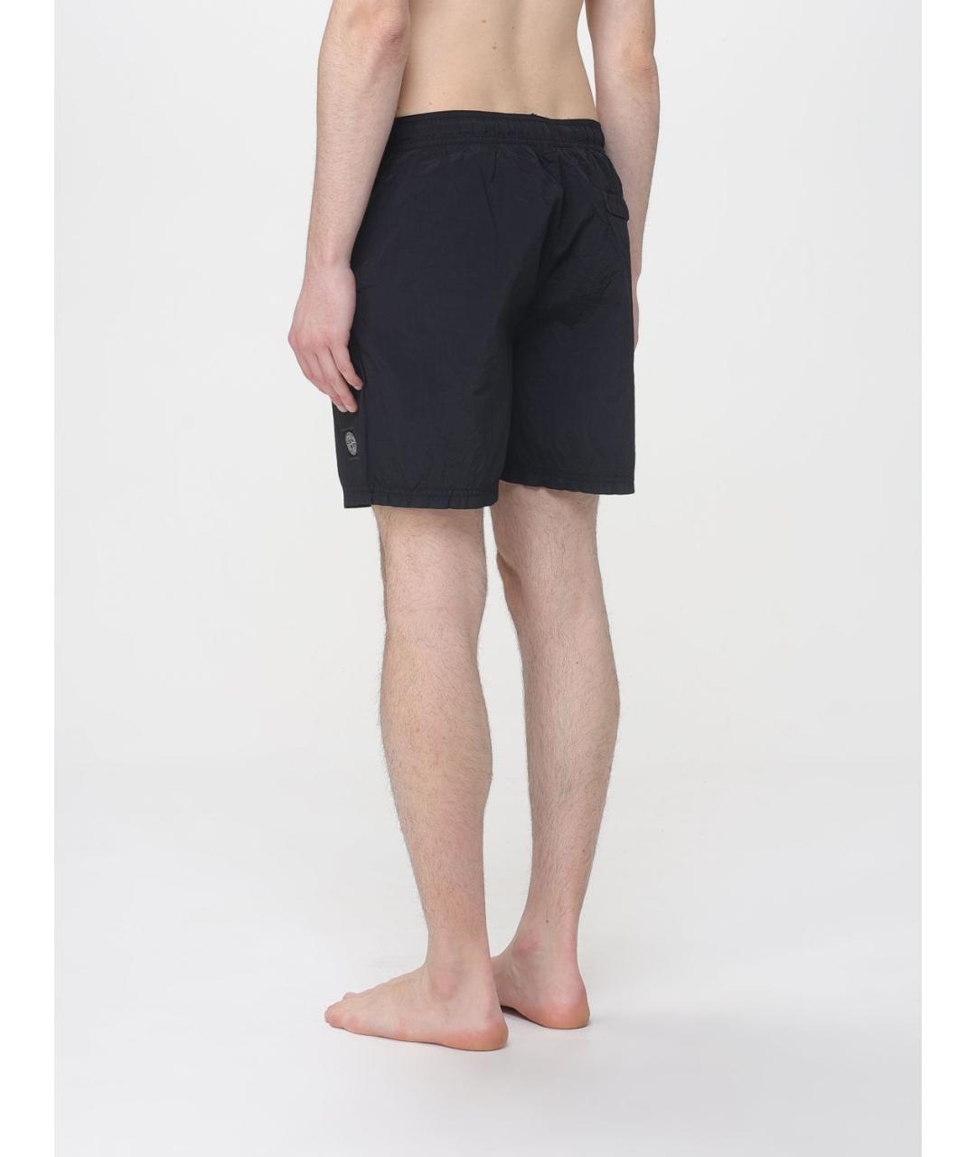 STONE ISLAND Черные полиамидовые шорты, фото 2