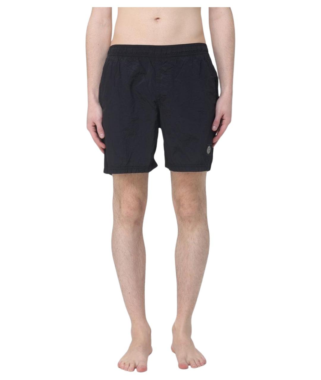 STONE ISLAND Черные полиамидовые шорты, фото 1