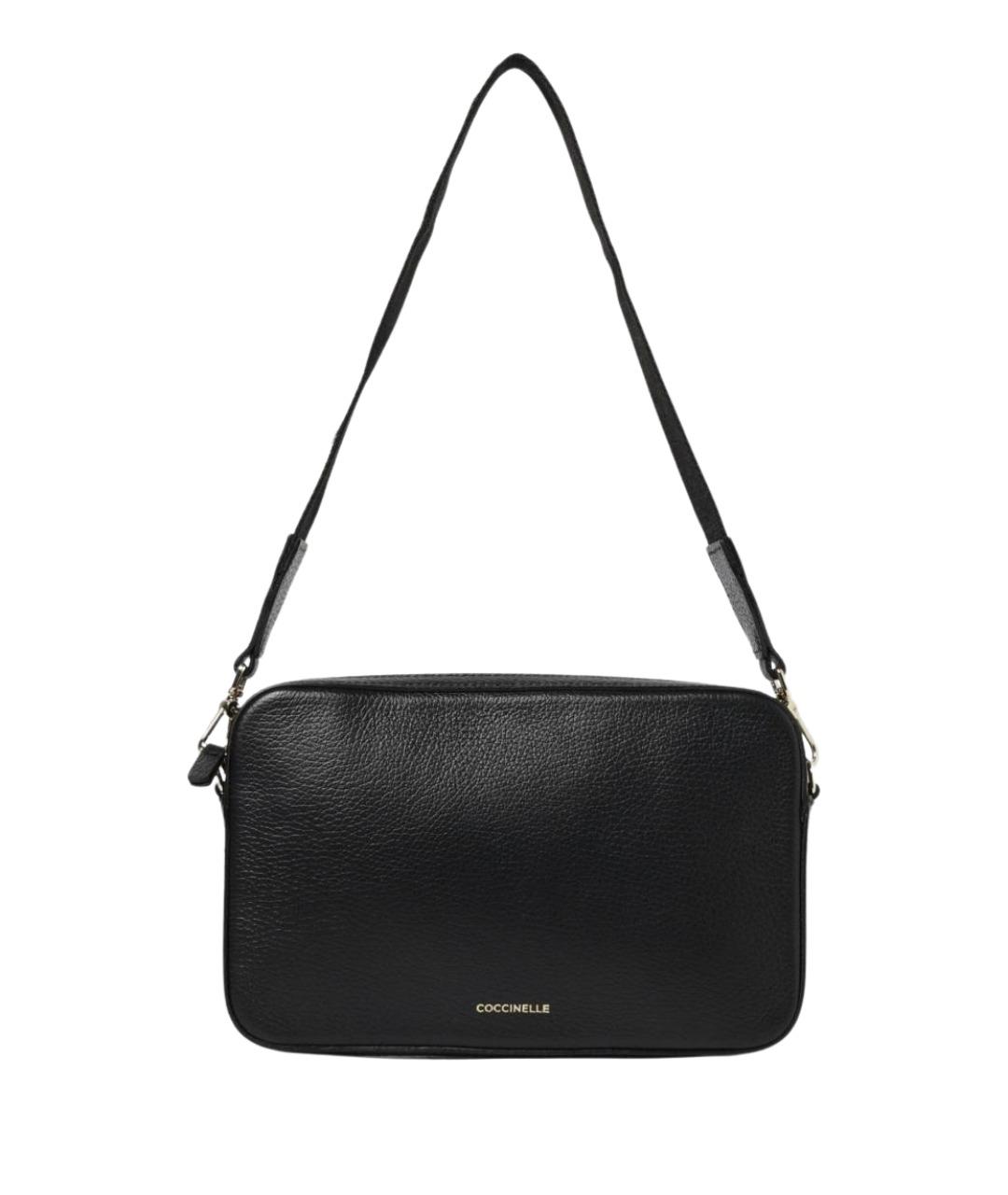 COCCINELLE Черная кожаная сумка через плечо, фото 1