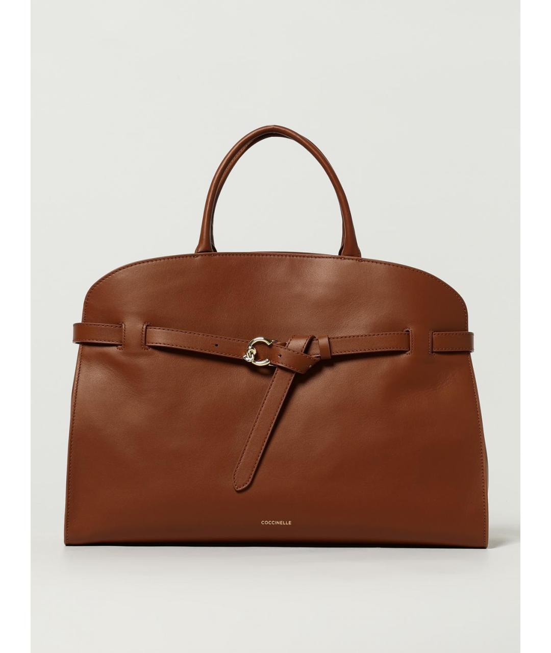 COCCINELLE Коричневая кожаная сумка тоут, фото 4