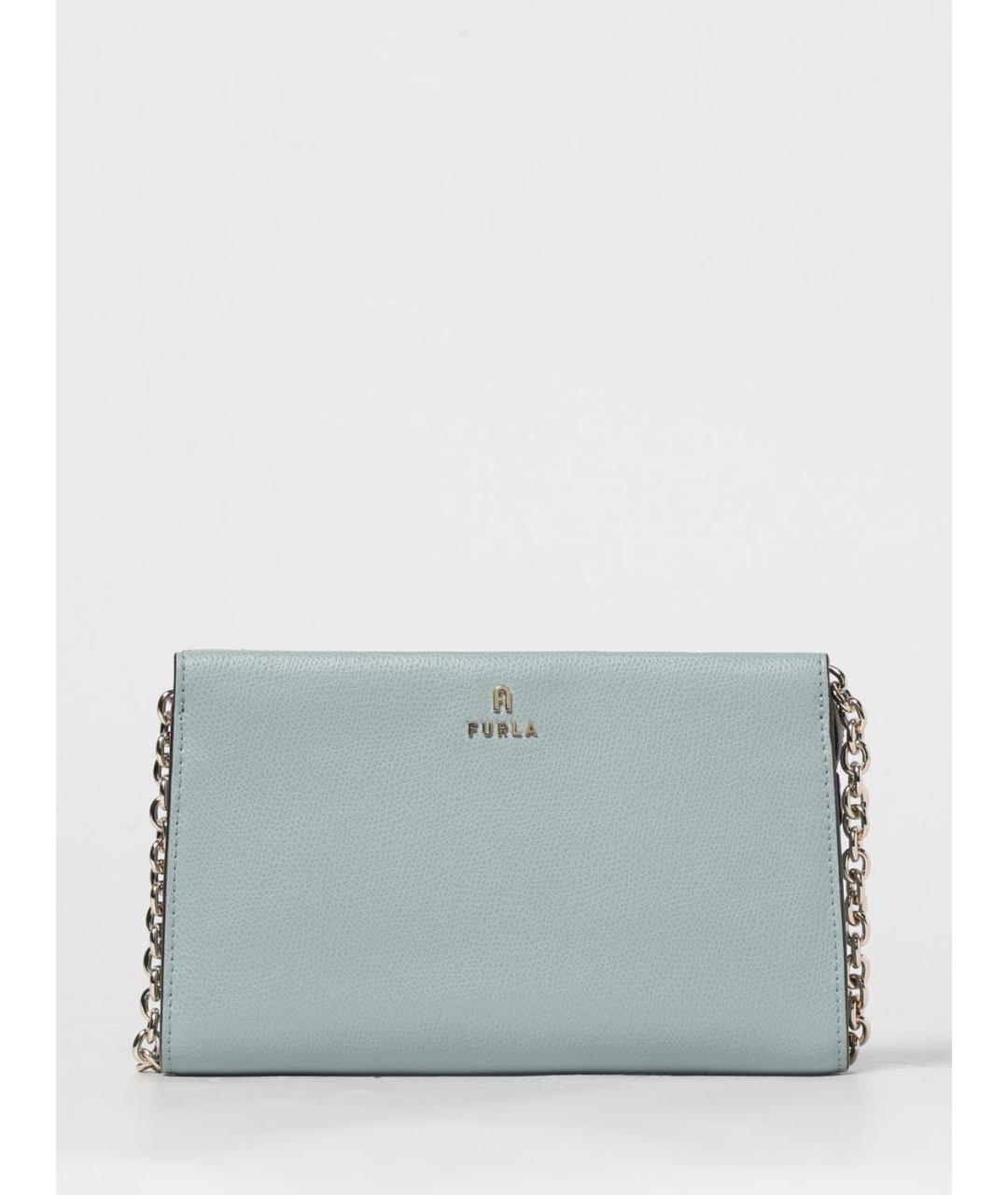 FURLA Голубая кожаная сумка через плечо, фото 4