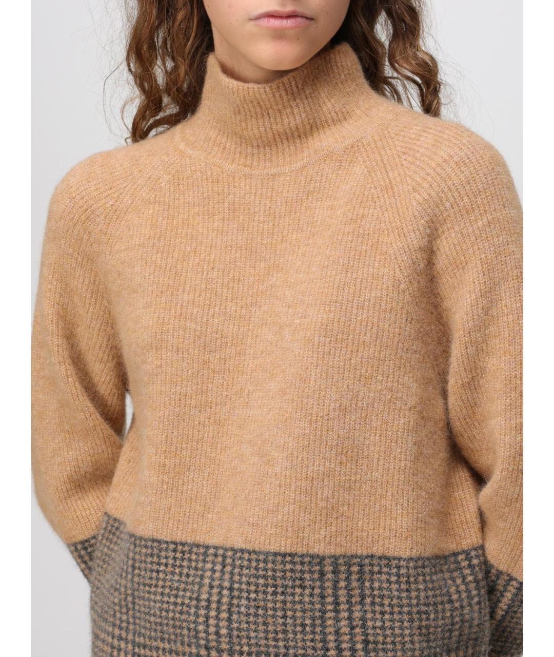 EMPORIO ARMANI Бежевый шерстяной джемпер / свитер, фото 3