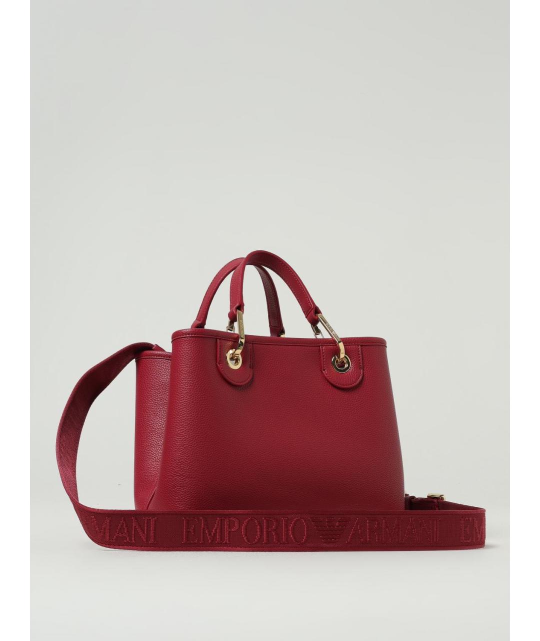 EMPORIO ARMANI Бордовая сумка тоут из искусственной кожи, фото 2