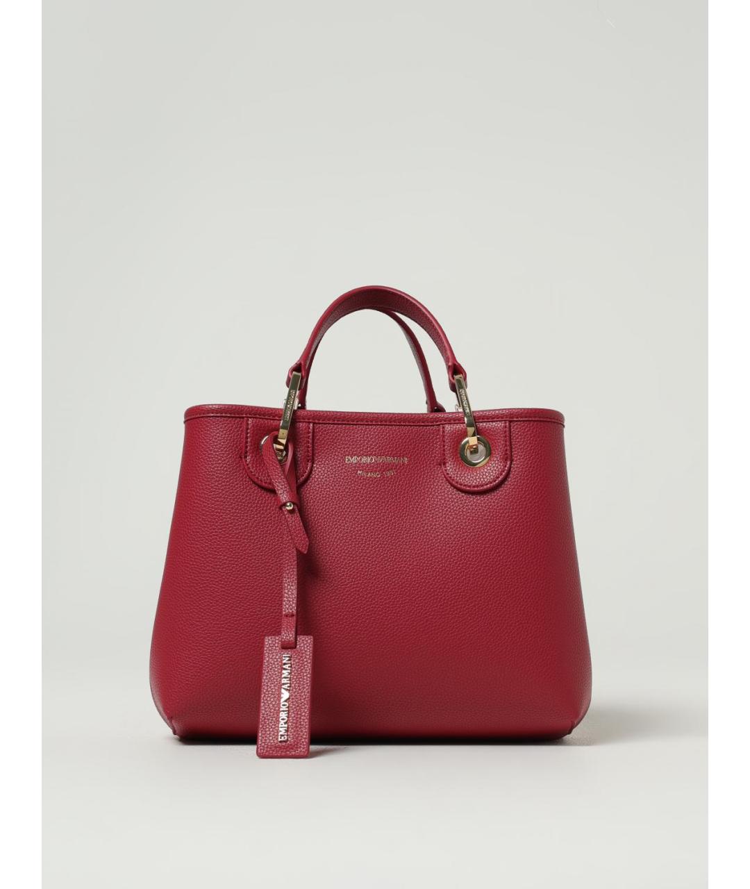 EMPORIO ARMANI Бордовая сумка тоут из искусственной кожи, фото 4