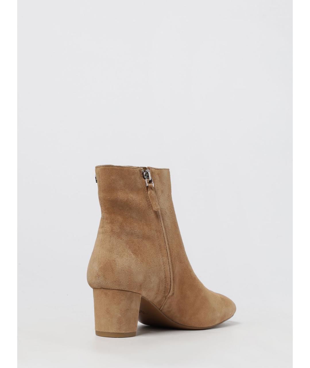 RALPH LAUREN Бежевые кожаные ботильоны, фото 3