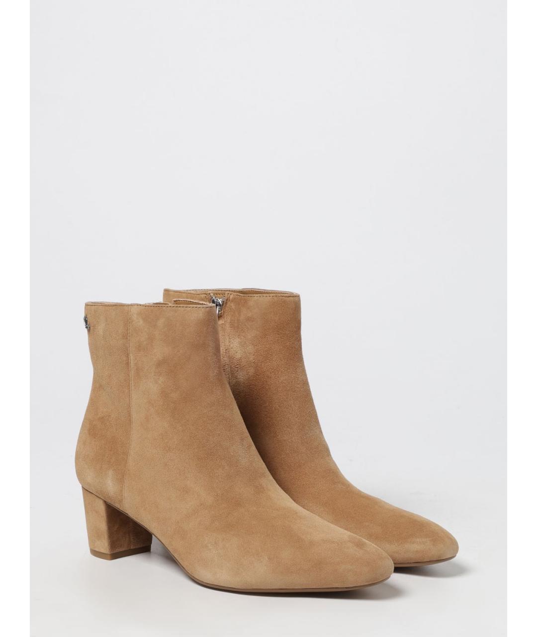 RALPH LAUREN Бежевые кожаные ботильоны, фото 2