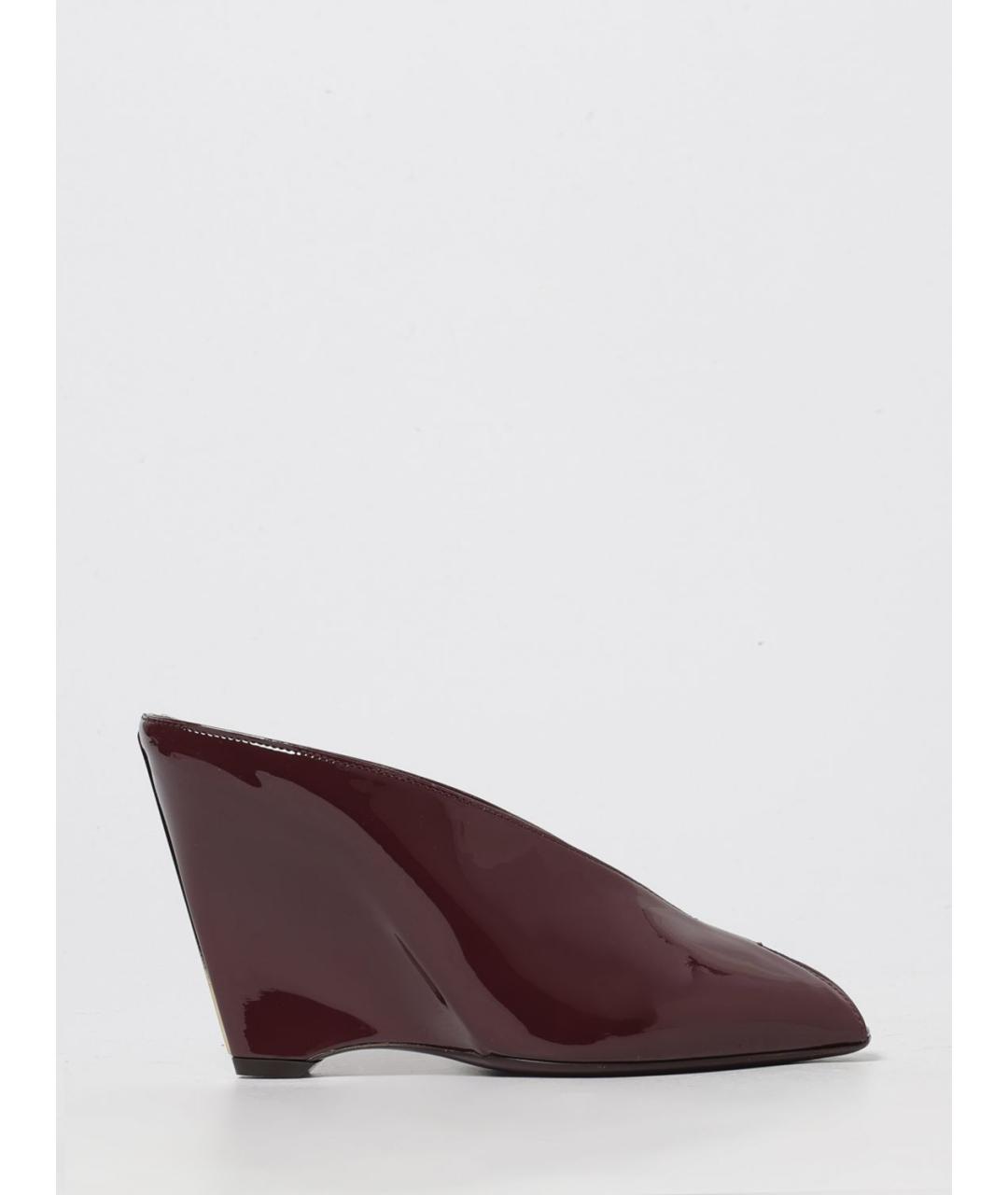 FERRAGAMO Бордовые мюли из лакированной кожи, фото 5