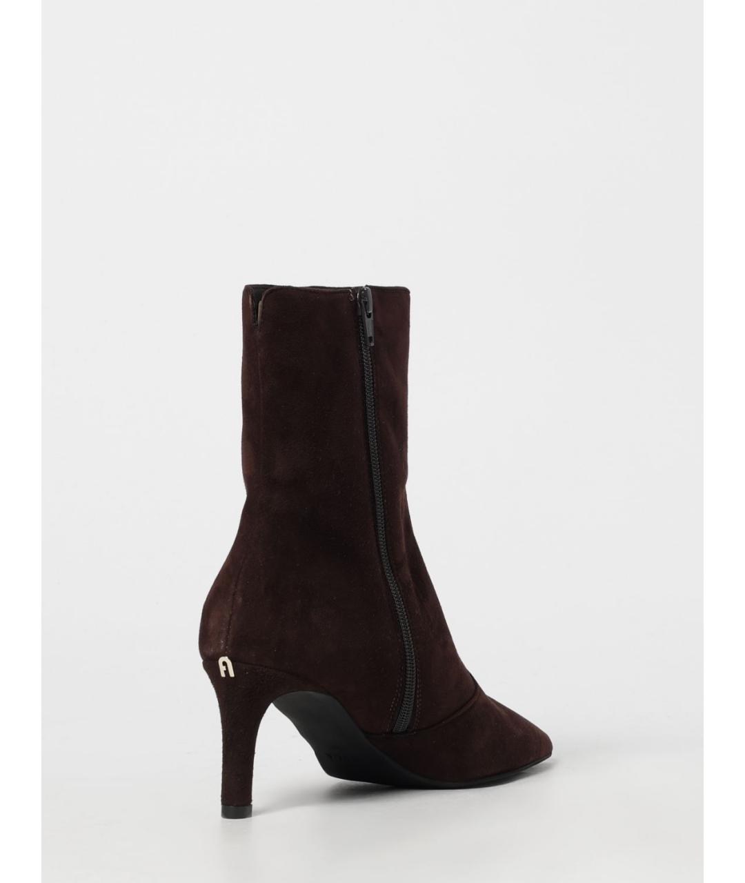FURLA Коричневые замшевые ботильоны, фото 3
