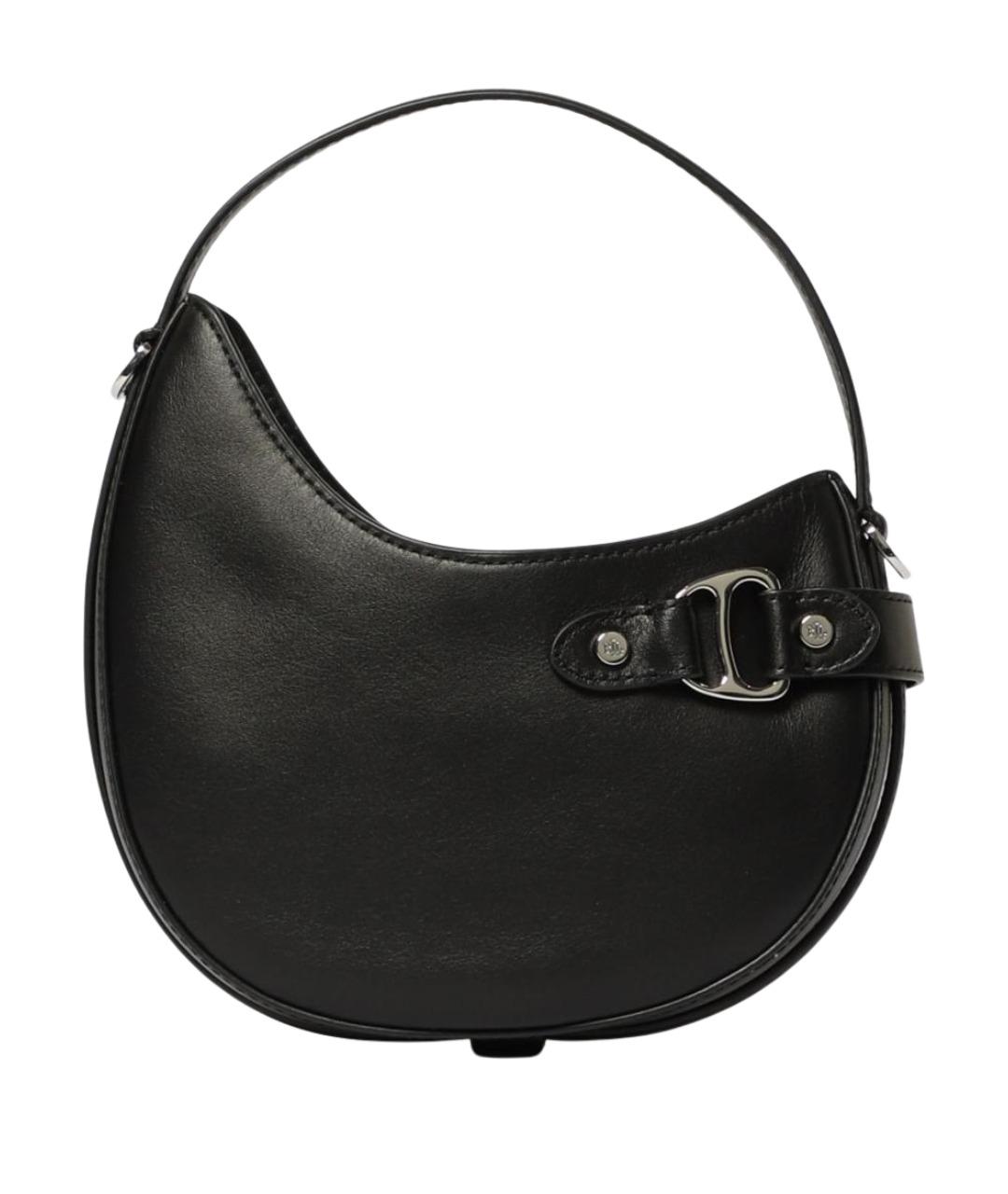 RALPH LAUREN Черная кожаная сумка через плечо, фото 1