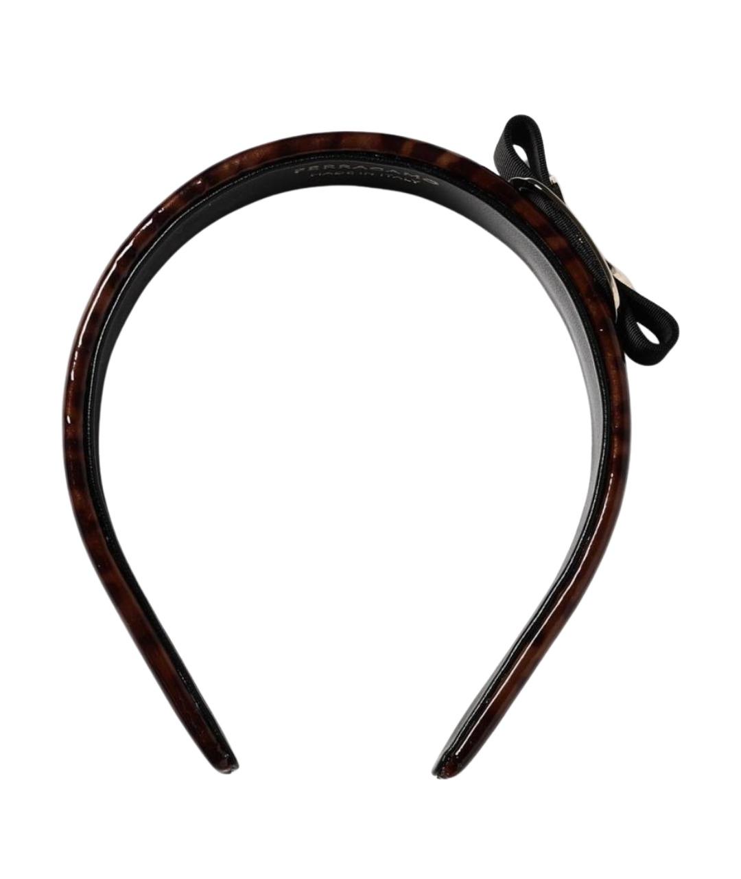 FERRAGAMO Коричневый ободок, фото 1