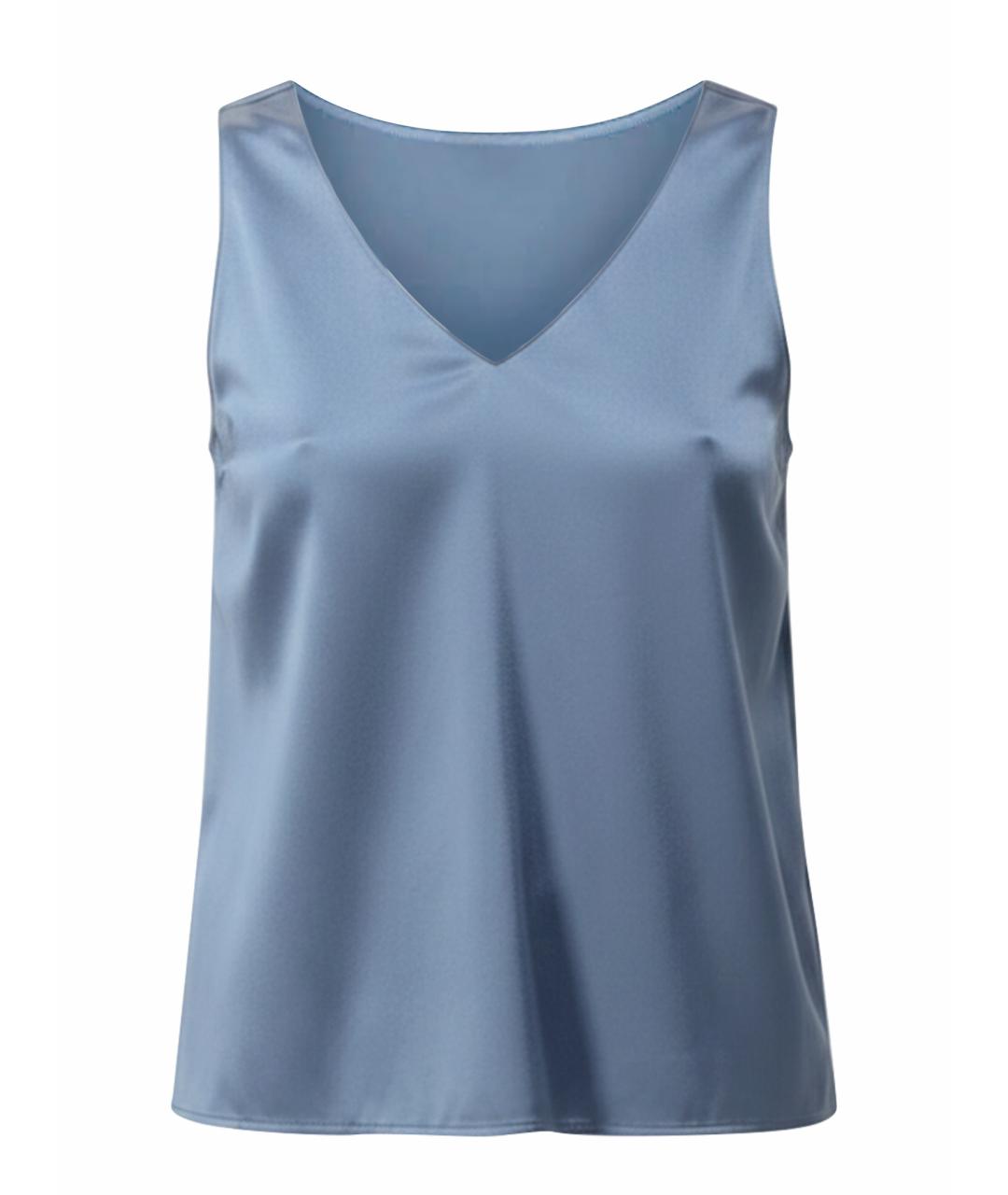 EMPORIO ARMANI Синяя шелковая майка, фото 1