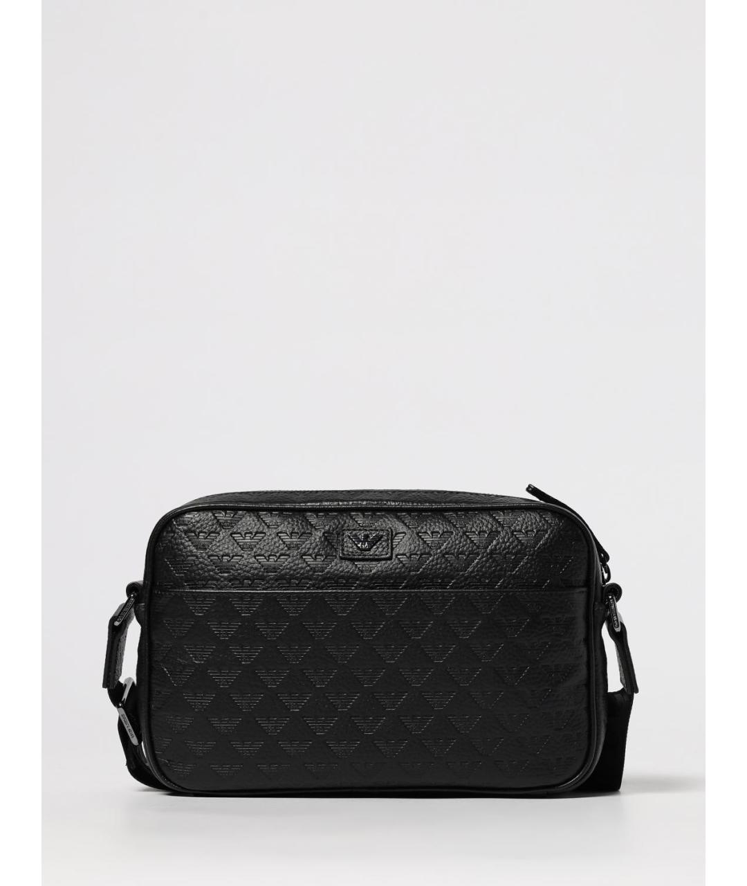 EMPORIO ARMANI Черная кожаная сумка на плечо, фото 4