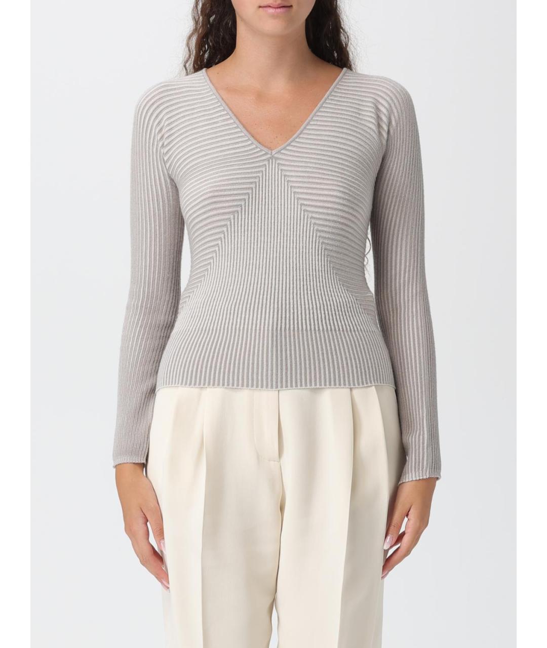 EMPORIO ARMANI Серый полиамидовый джемпер / свитер, фото 4