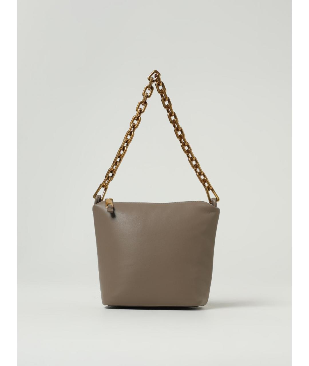 EMPORIO ARMANI Бежевая кожаная сумка через плечо, фото 4