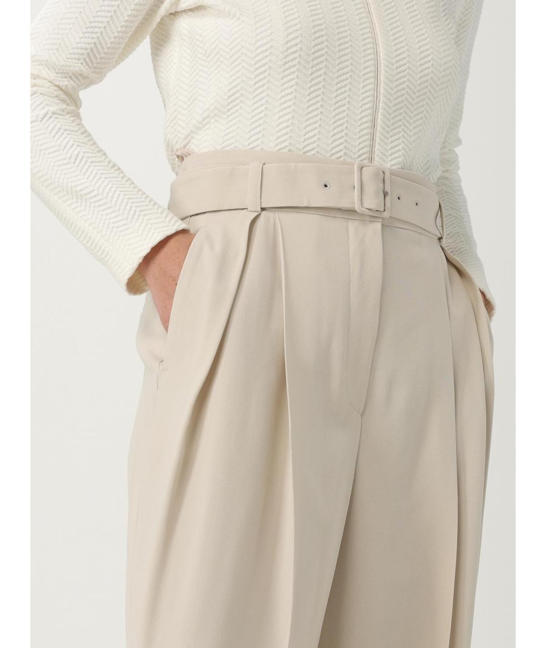 EMPORIO ARMANI Бежевые брюки широкие, фото 3