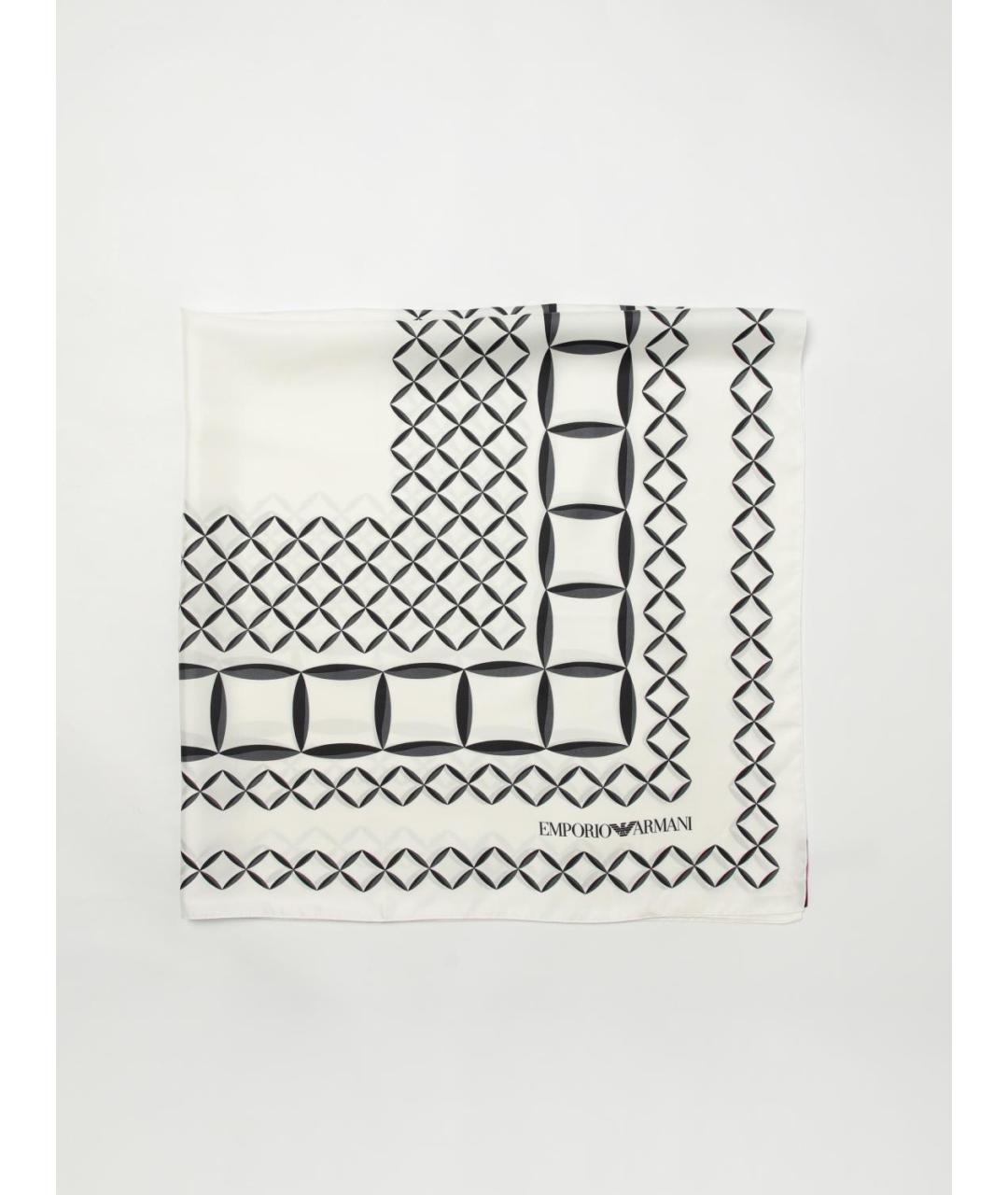 EMPORIO ARMANI Белый шелковый шарф, фото 4