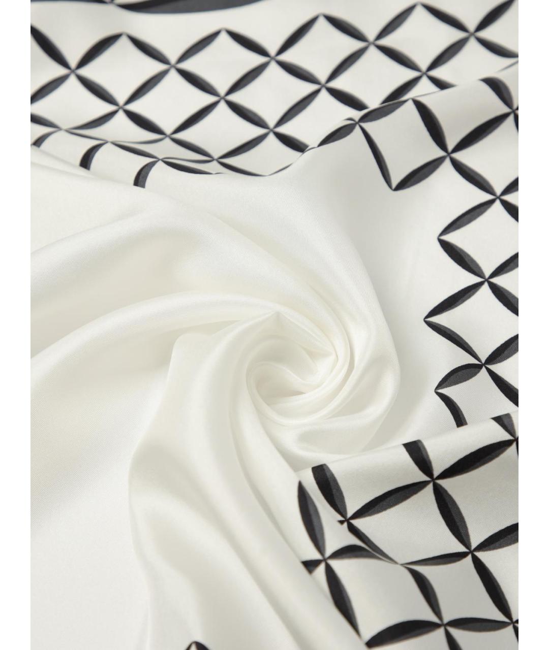 EMPORIO ARMANI Белый шелковый шарф, фото 3