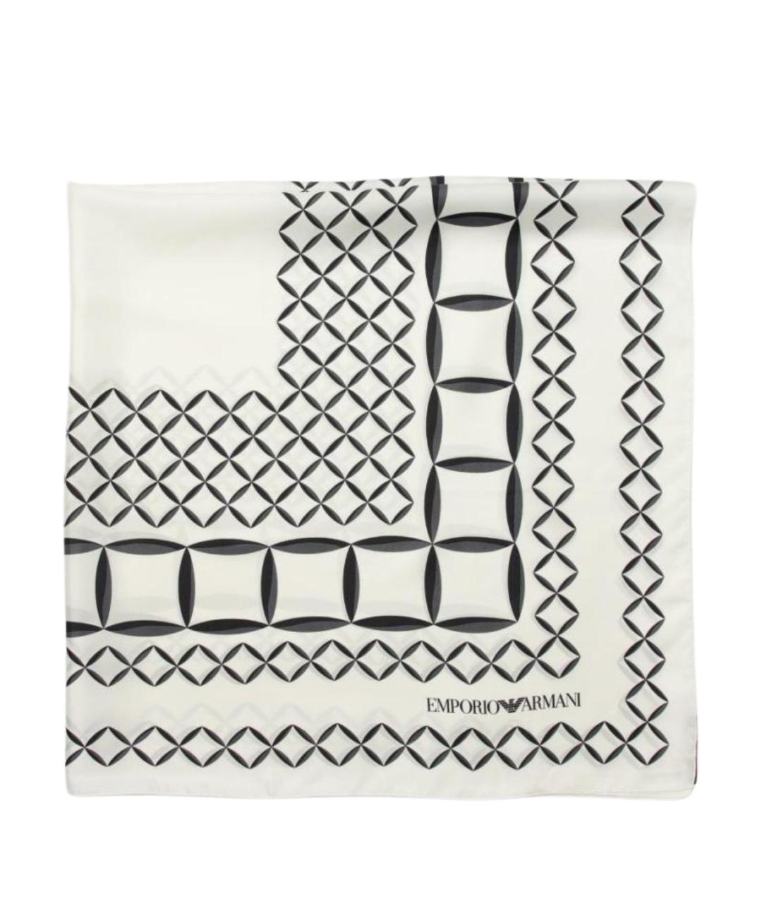 EMPORIO ARMANI Белый шелковый шарф, фото 1
