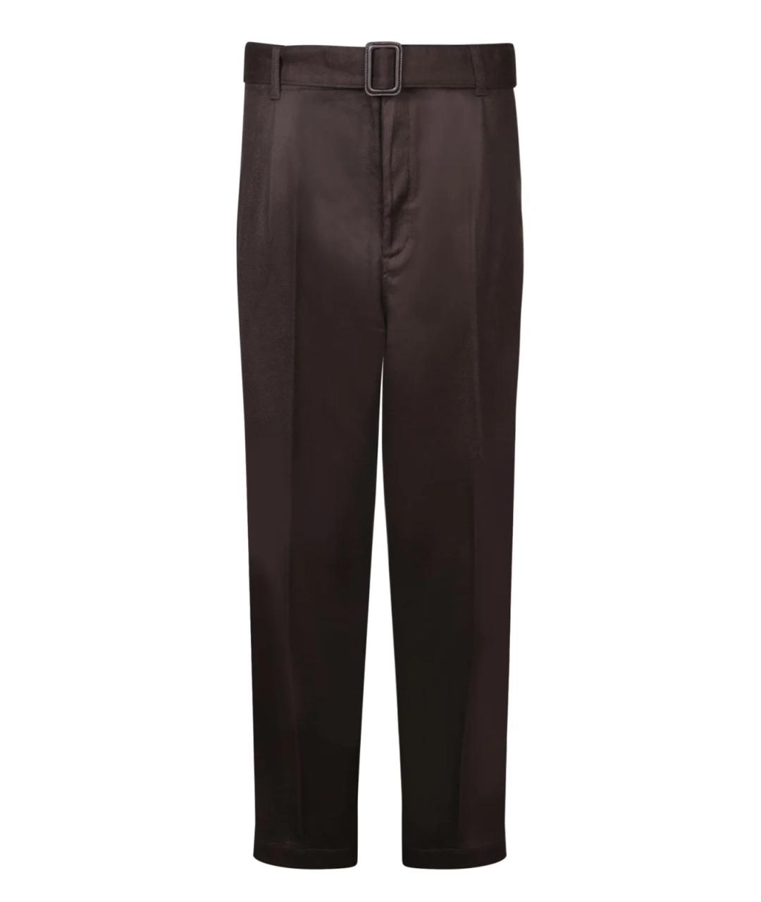 EMPORIO ARMANI Коричневые шерстяные повседневные брюки, фото 1