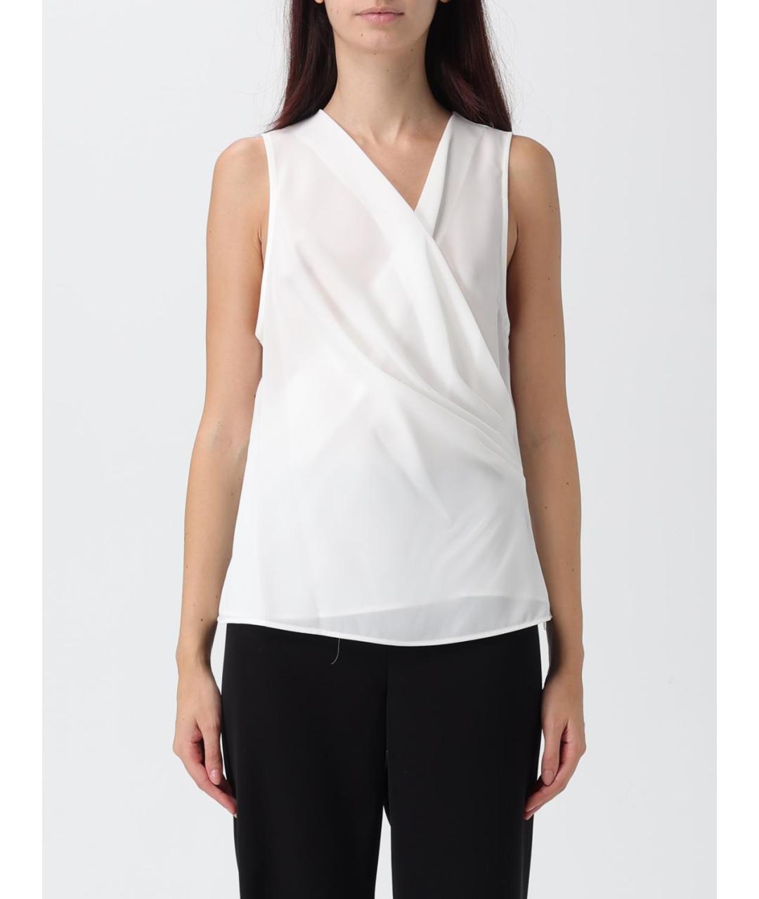 EMPORIO ARMANI Белая полиэстеровая блузы, фото 4