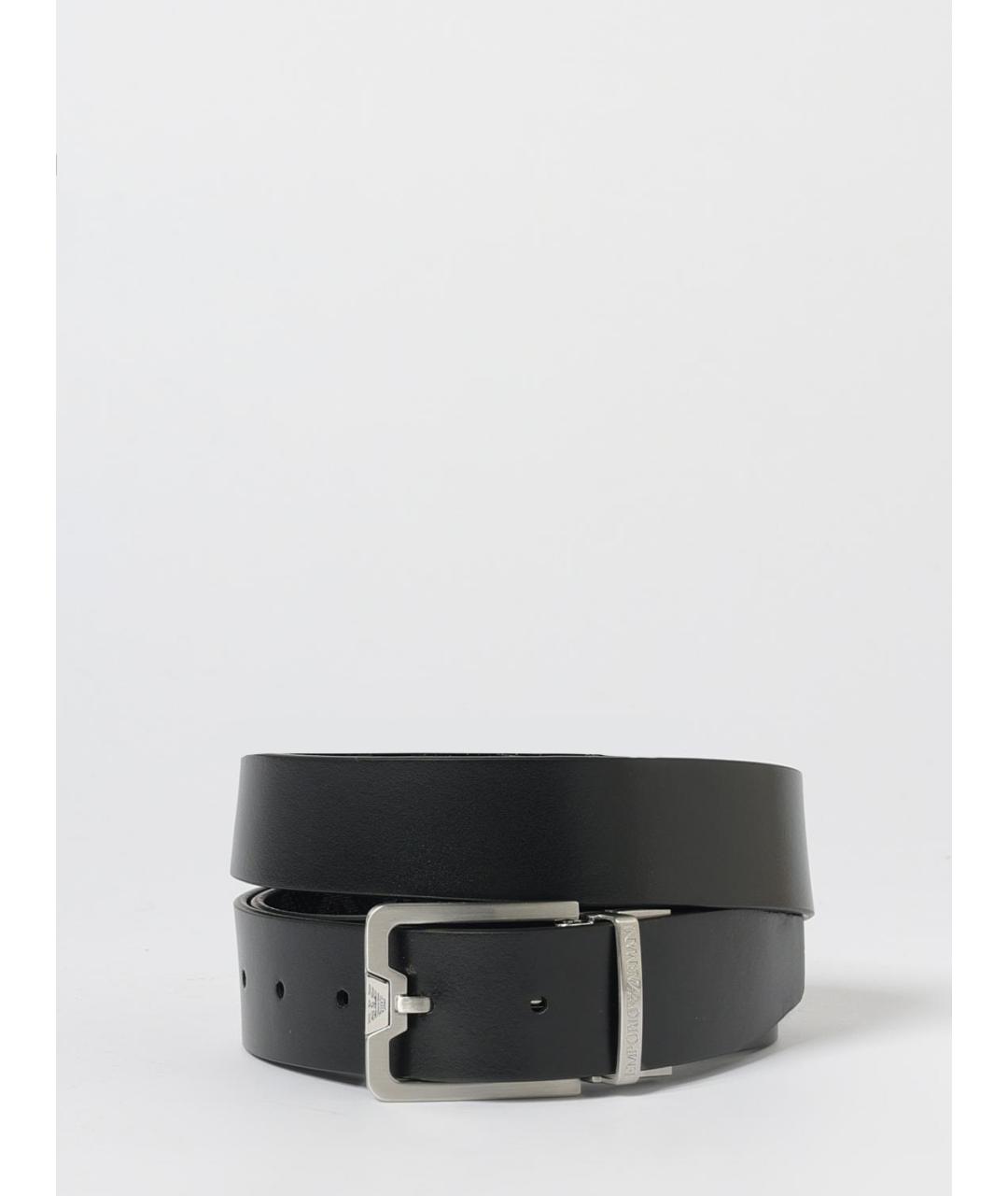 EMPORIO ARMANI Черный кожаный ремень, фото 2