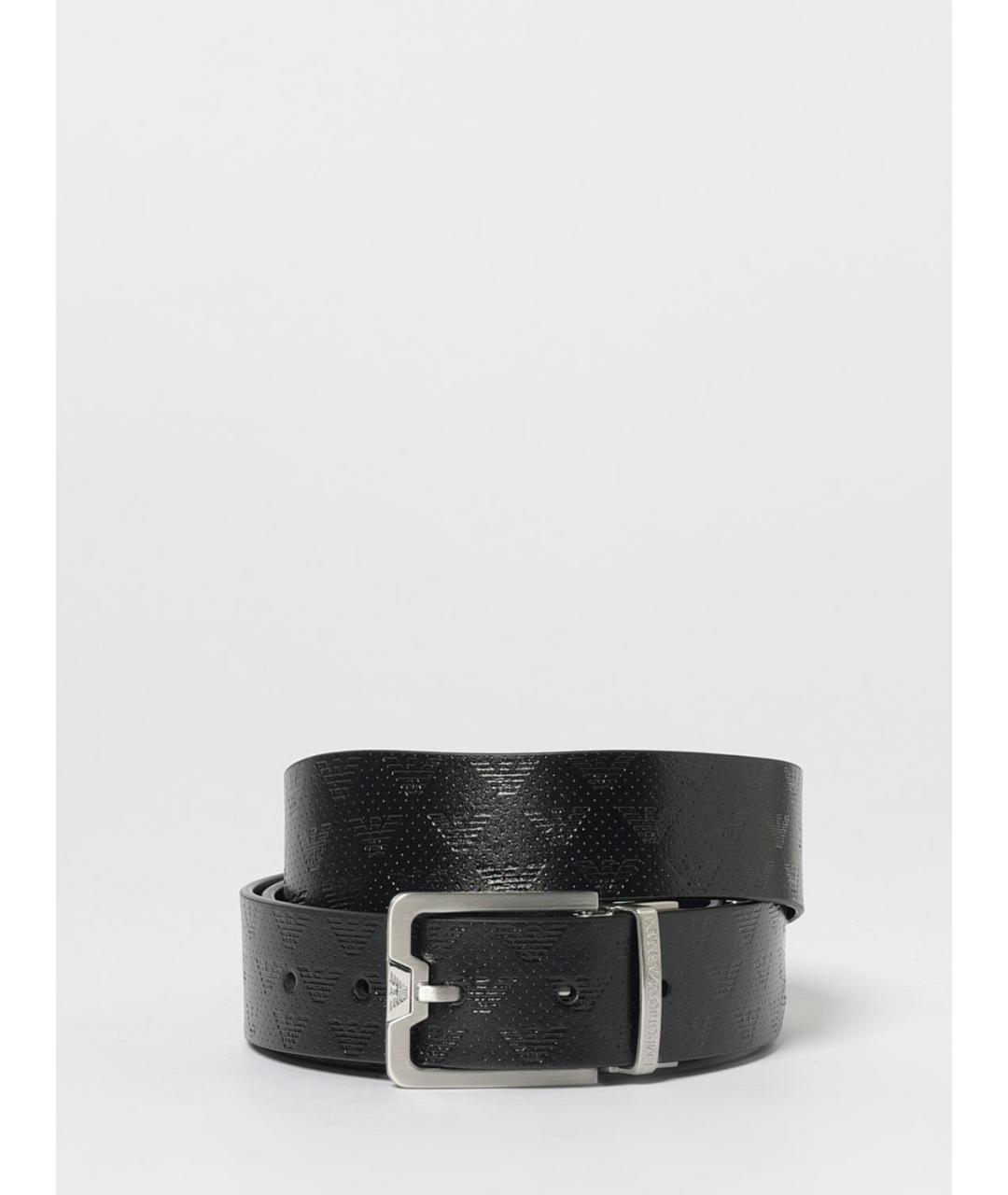 EMPORIO ARMANI Черный кожаный ремень, фото 4