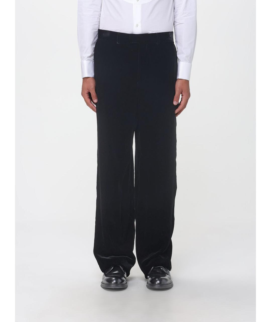 EMPORIO ARMANI Черные вискозные повседневные брюки, фото 5