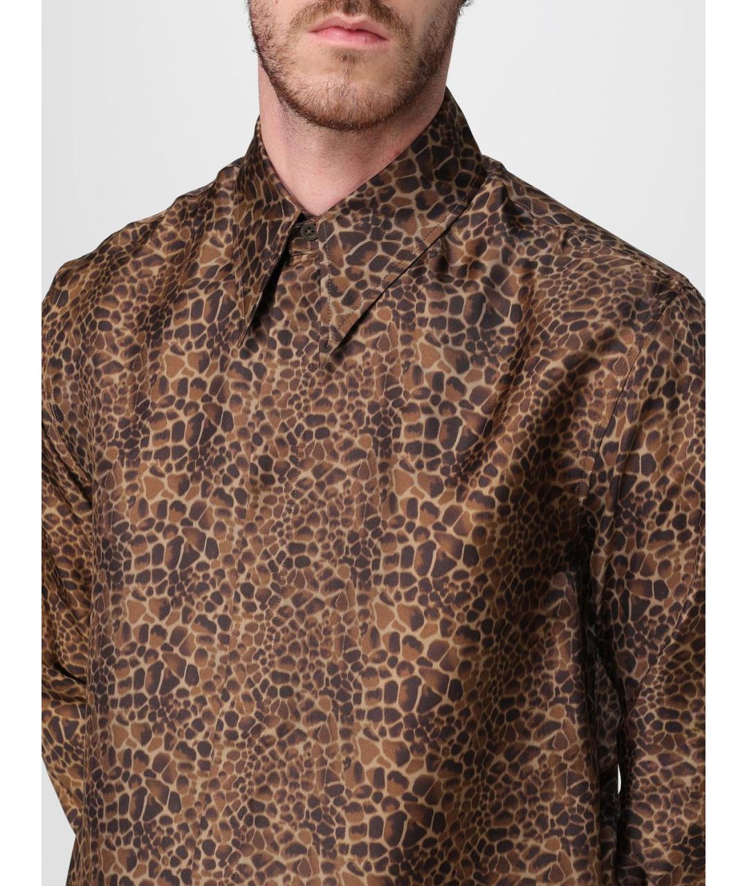 EMPORIO ARMANI Бежевая шелковая кэжуал рубашка, фото 3