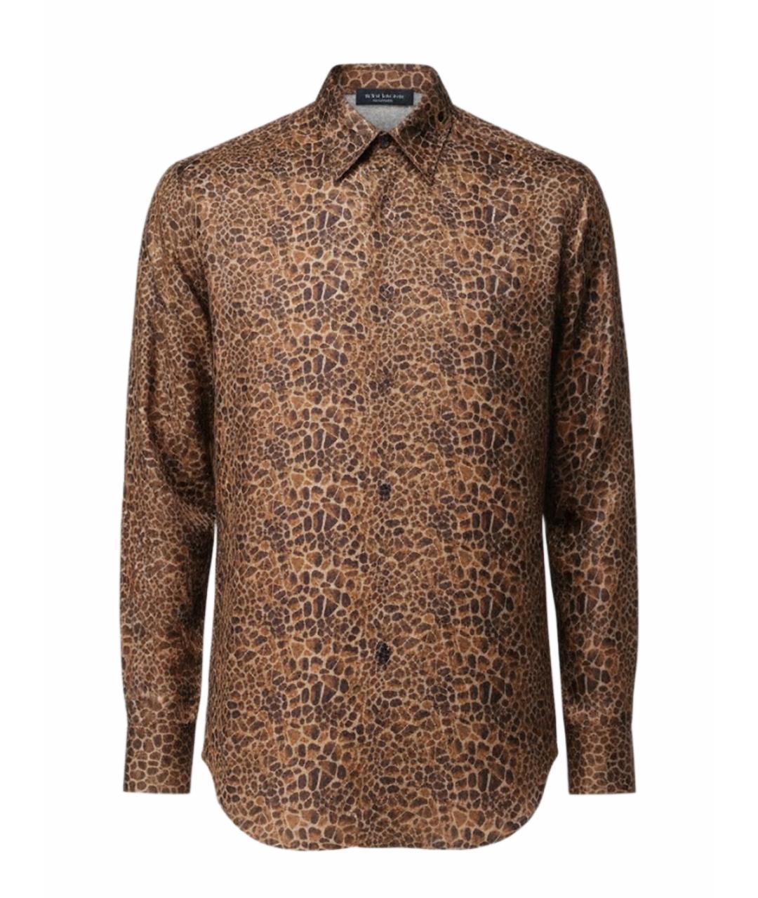 EMPORIO ARMANI Бежевая шелковая кэжуал рубашка, фото 1