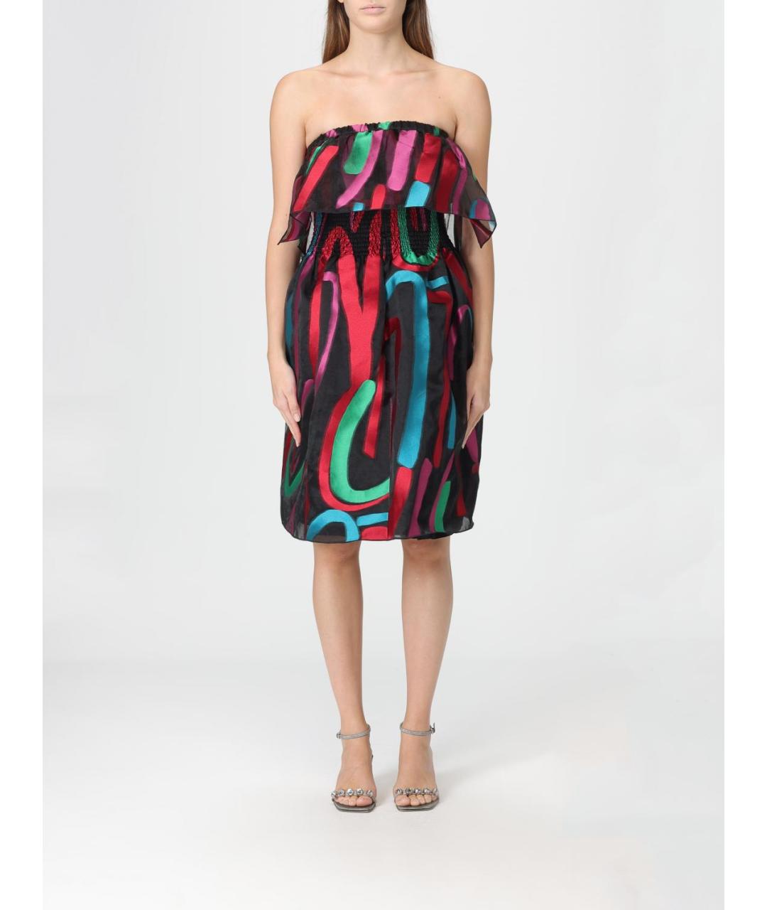 EMPORIO ARMANI Мульти полиэстеровое коктейльное платье, фото 4