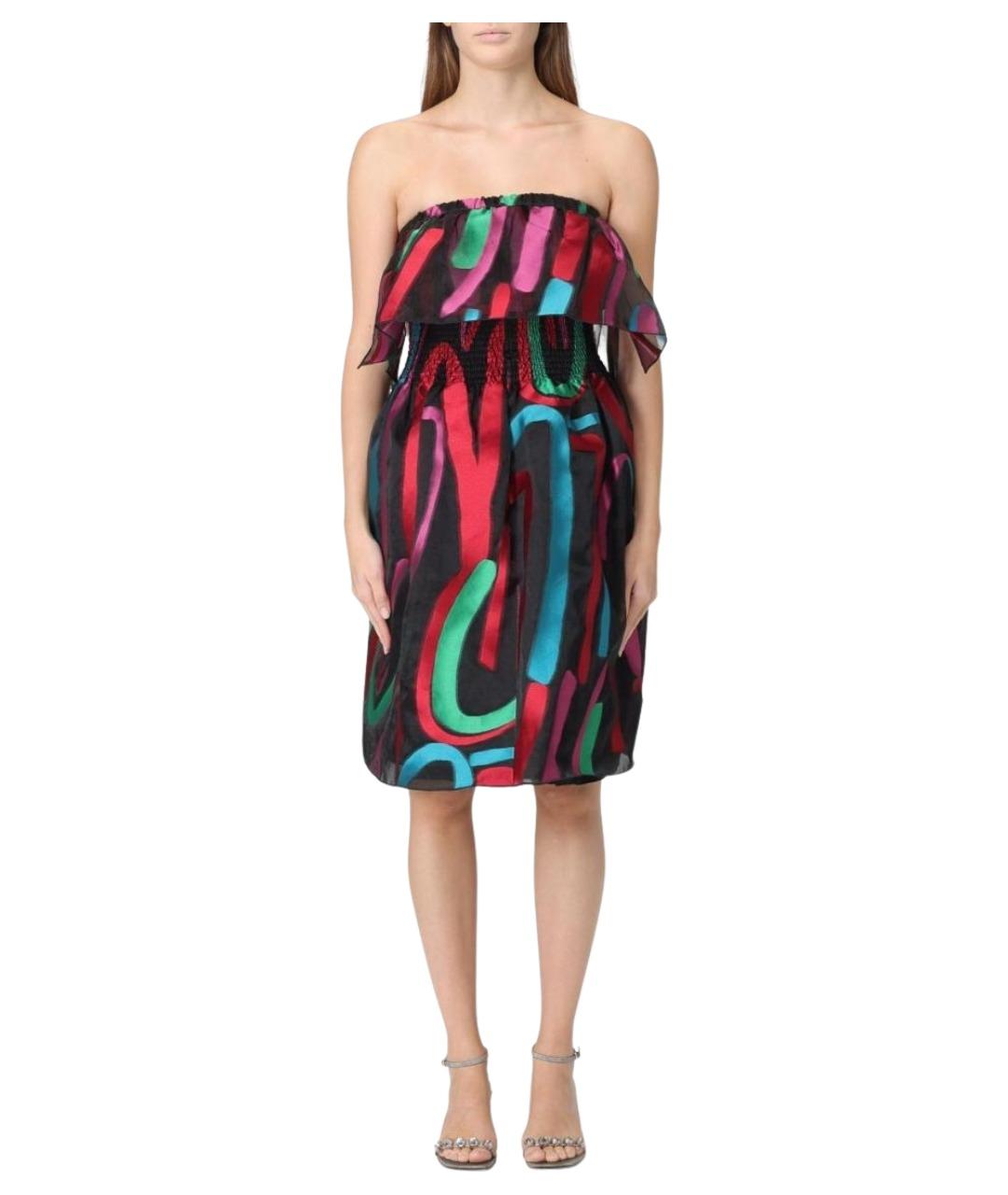 EMPORIO ARMANI Мульти полиэстеровое коктейльное платье, фото 1