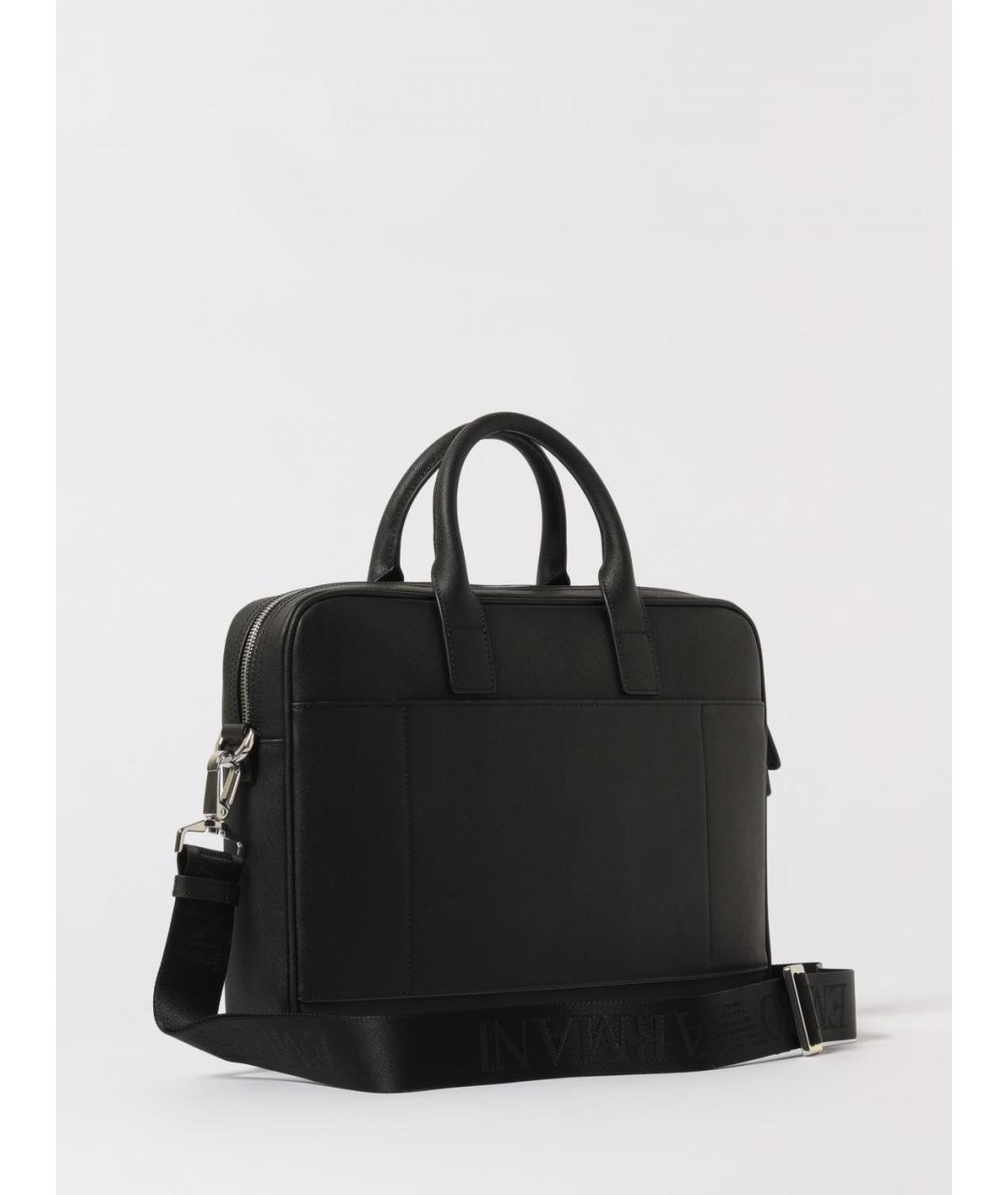 EMPORIO ARMANI Черный синтетический портфель, фото 2