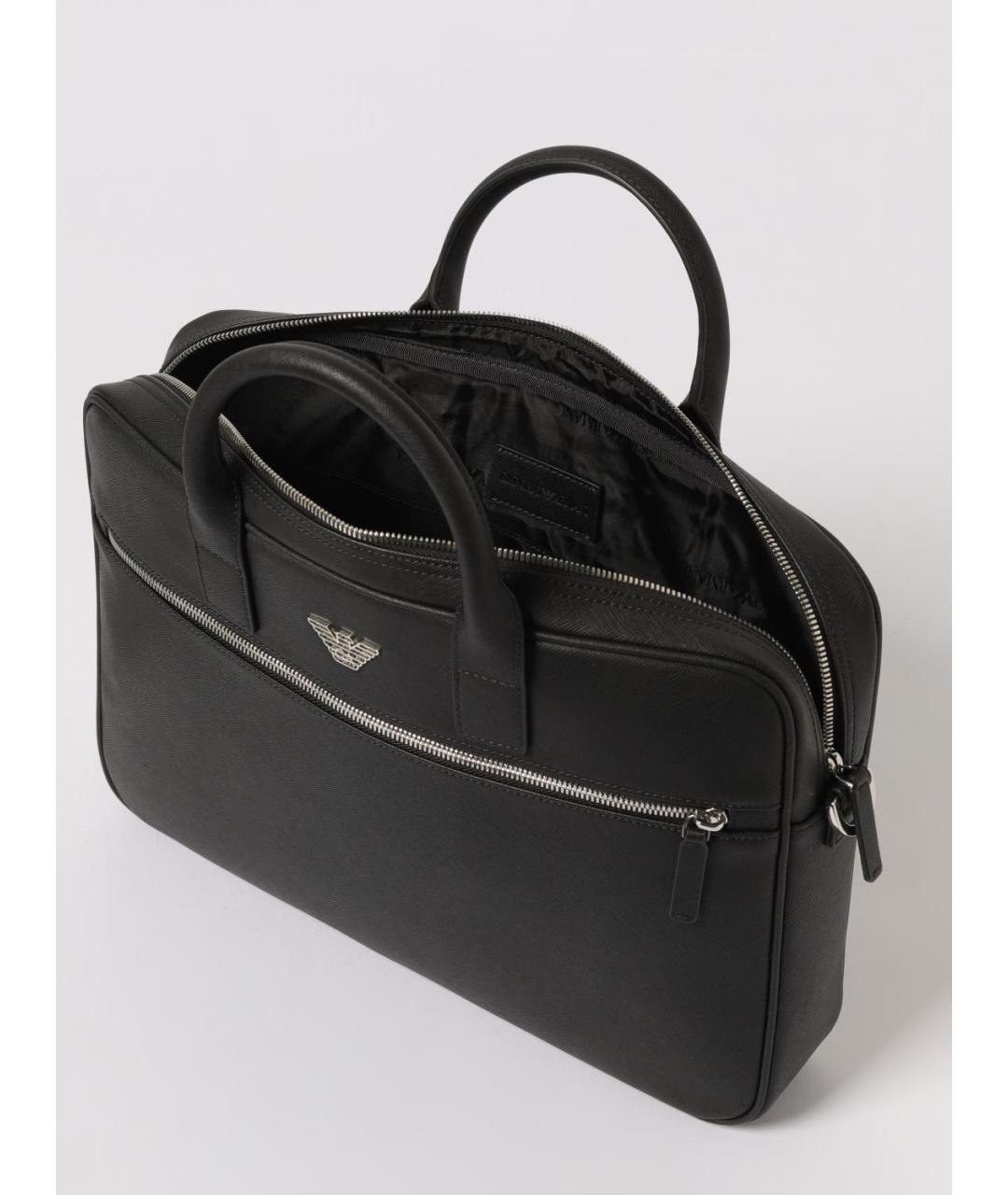 EMPORIO ARMANI Черный синтетический портфель, фото 3