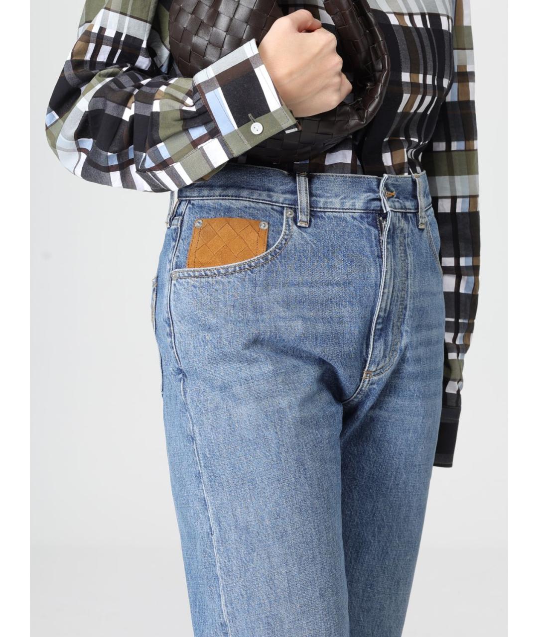 BOTTEGA VENETA Голубые хлопковые прямые джинсы, фото 5