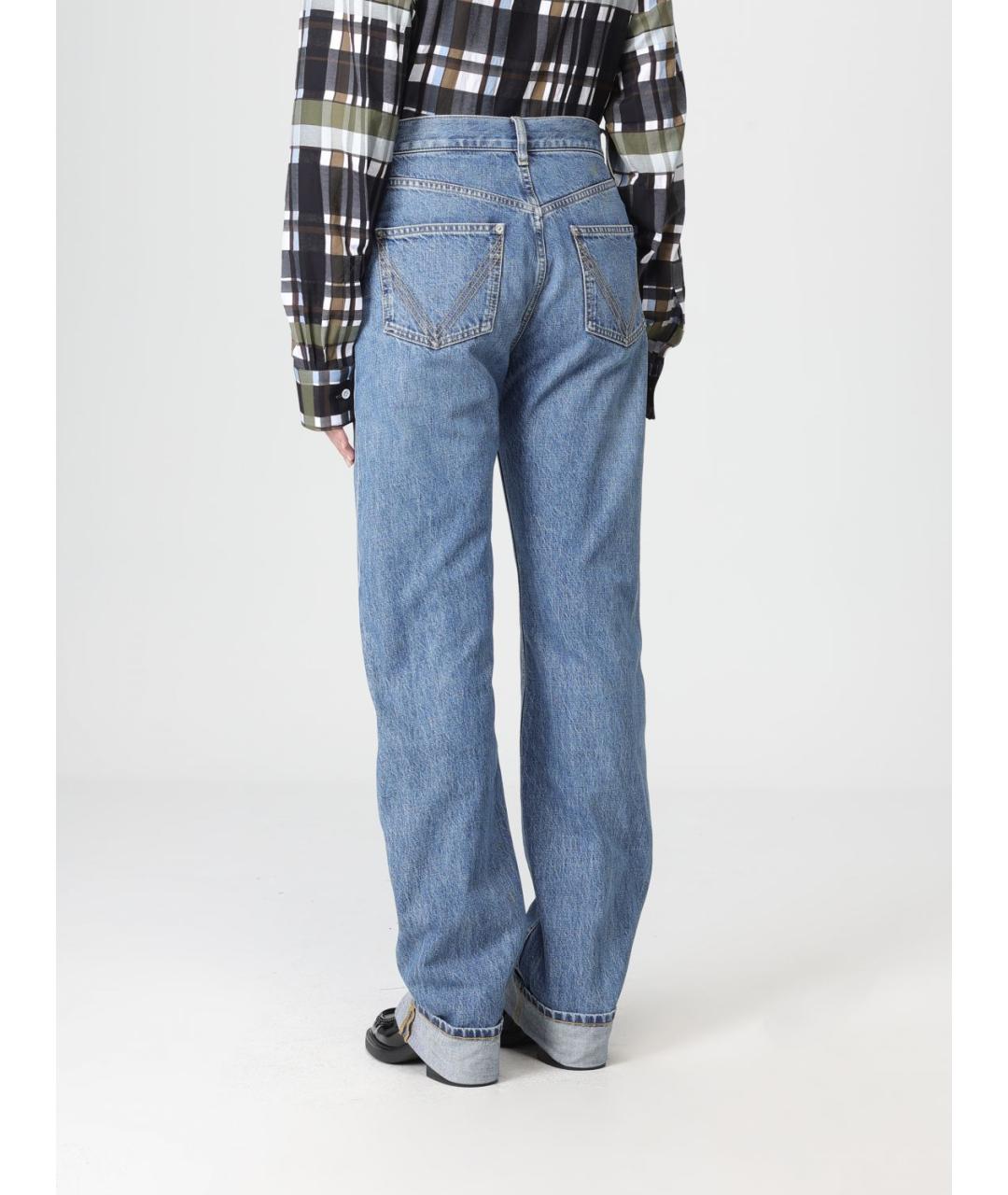 BOTTEGA VENETA Голубые хлопковые прямые джинсы, фото 3